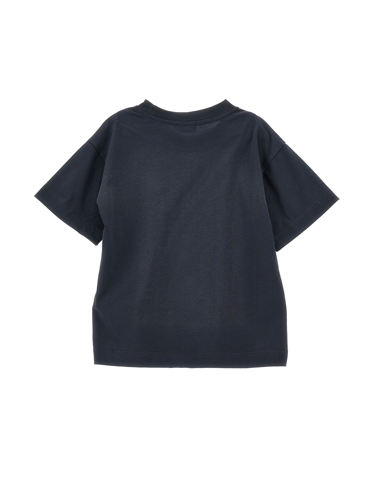 Monnalisa London Print Cotton T-shirt In Medium Grey