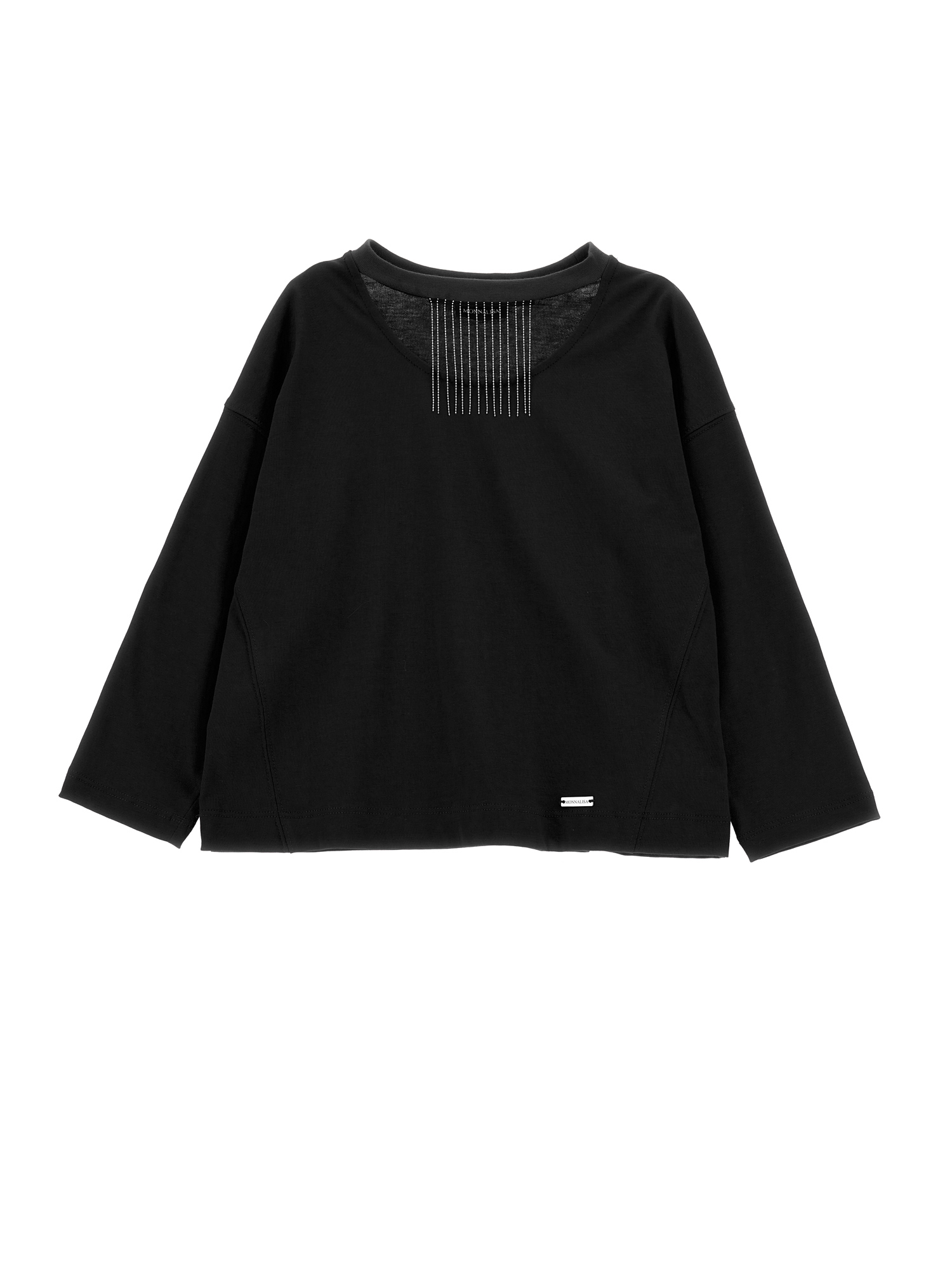 Monnalisa T-shirt jersey con frange metalliche