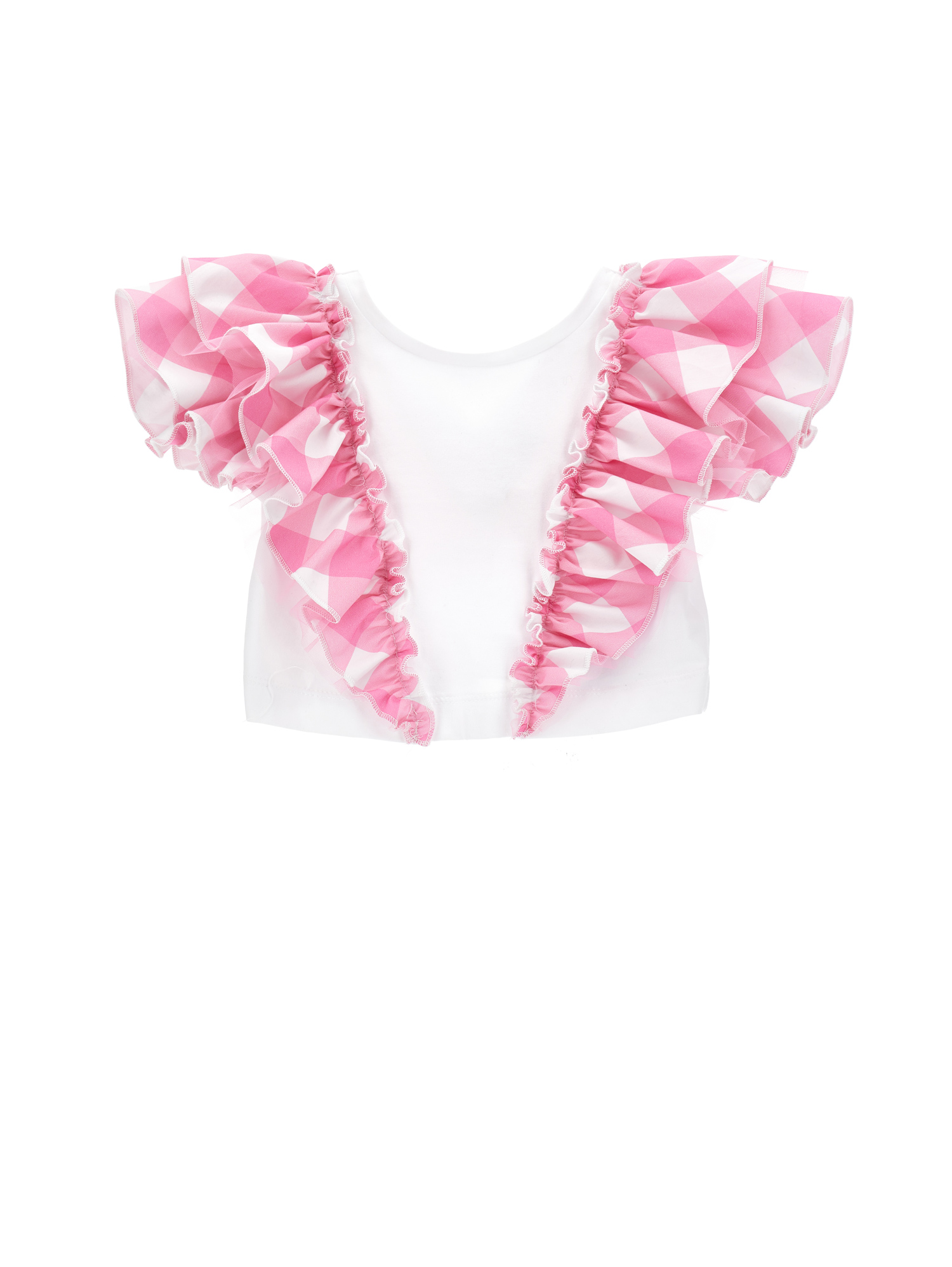 Monnalisa T-shirt con rouche vichy