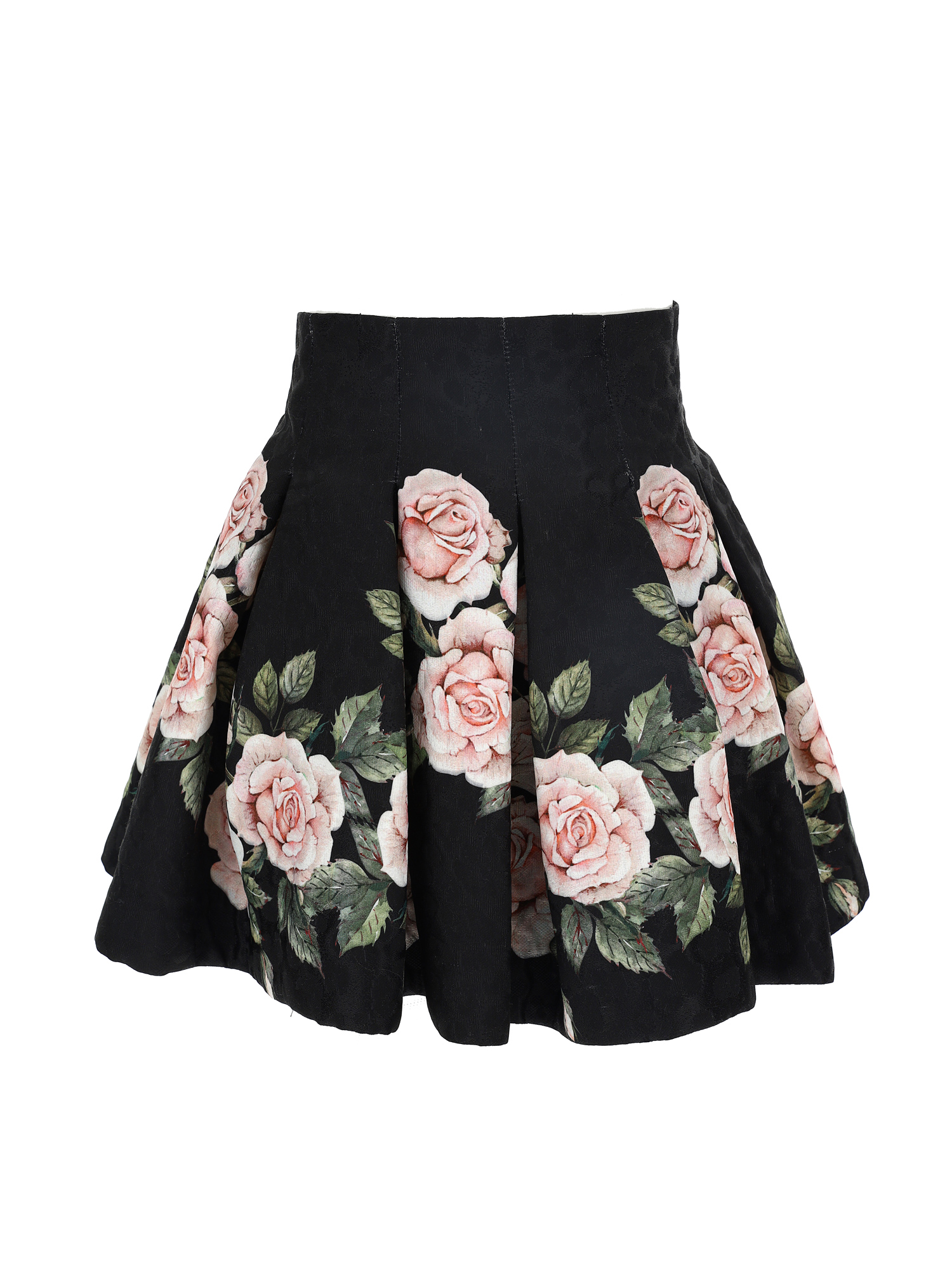 Monnalisa Quilted Rose Skirt In Black