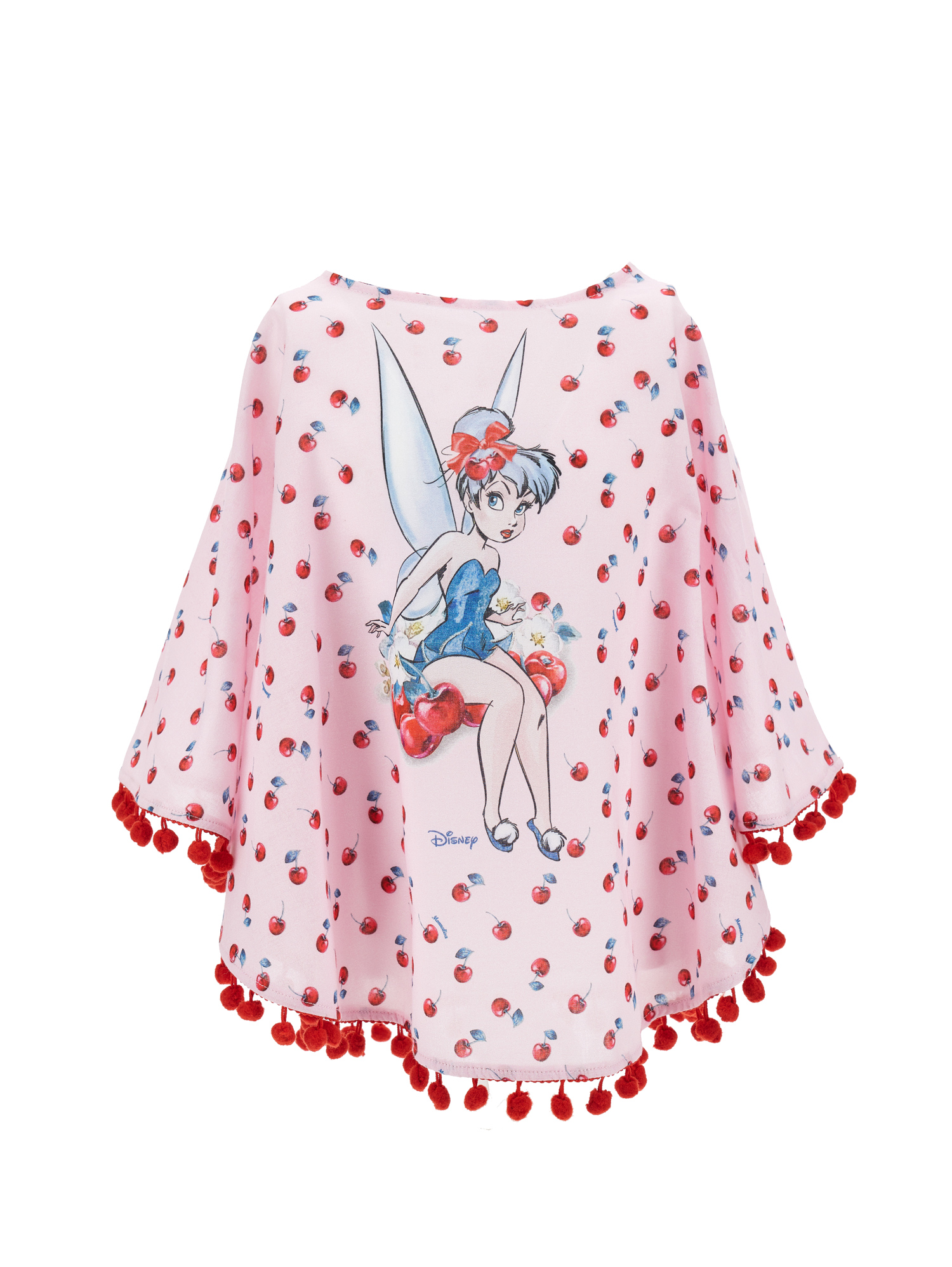 Monnalisa Tinkerbell Pom Pom Cover-up In Rosa Fairy Tale