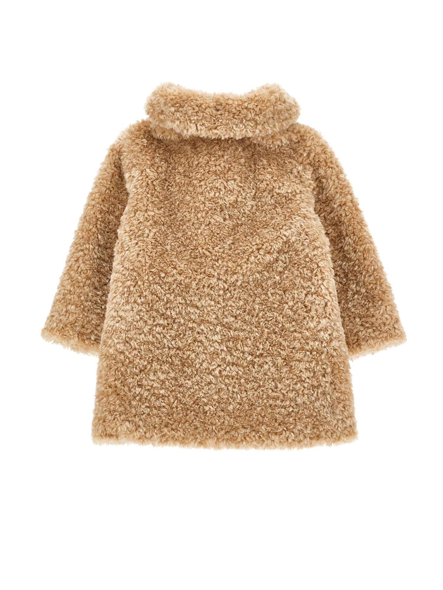 Monnalisa Plush Coat In Beige