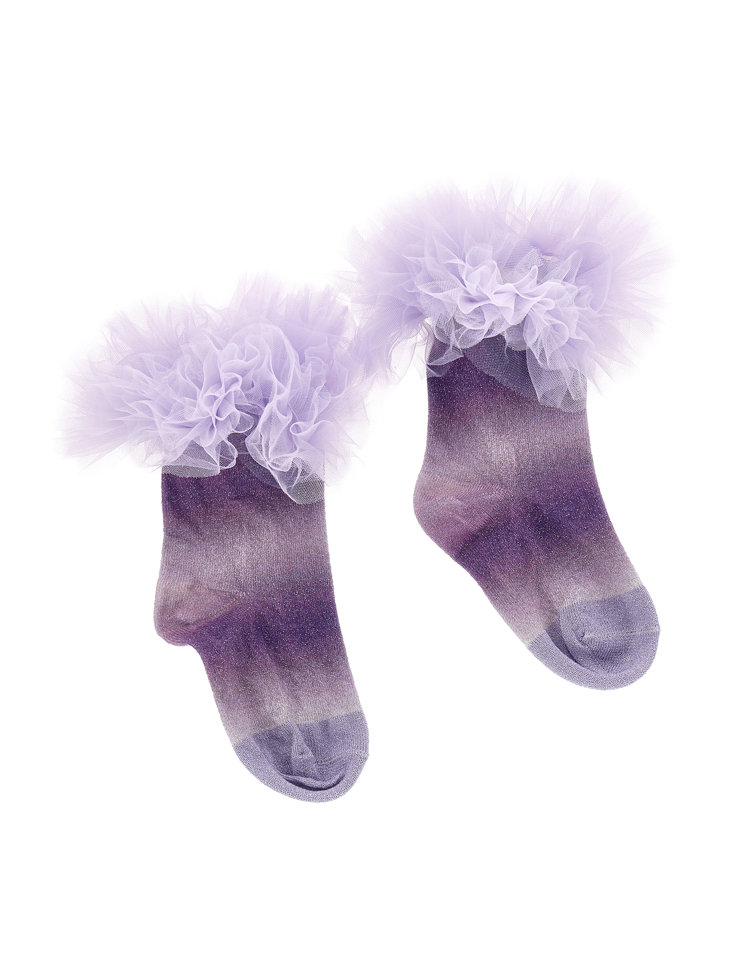 Shop Monnalisa Frou Frou Socks In Cream + Wisteria