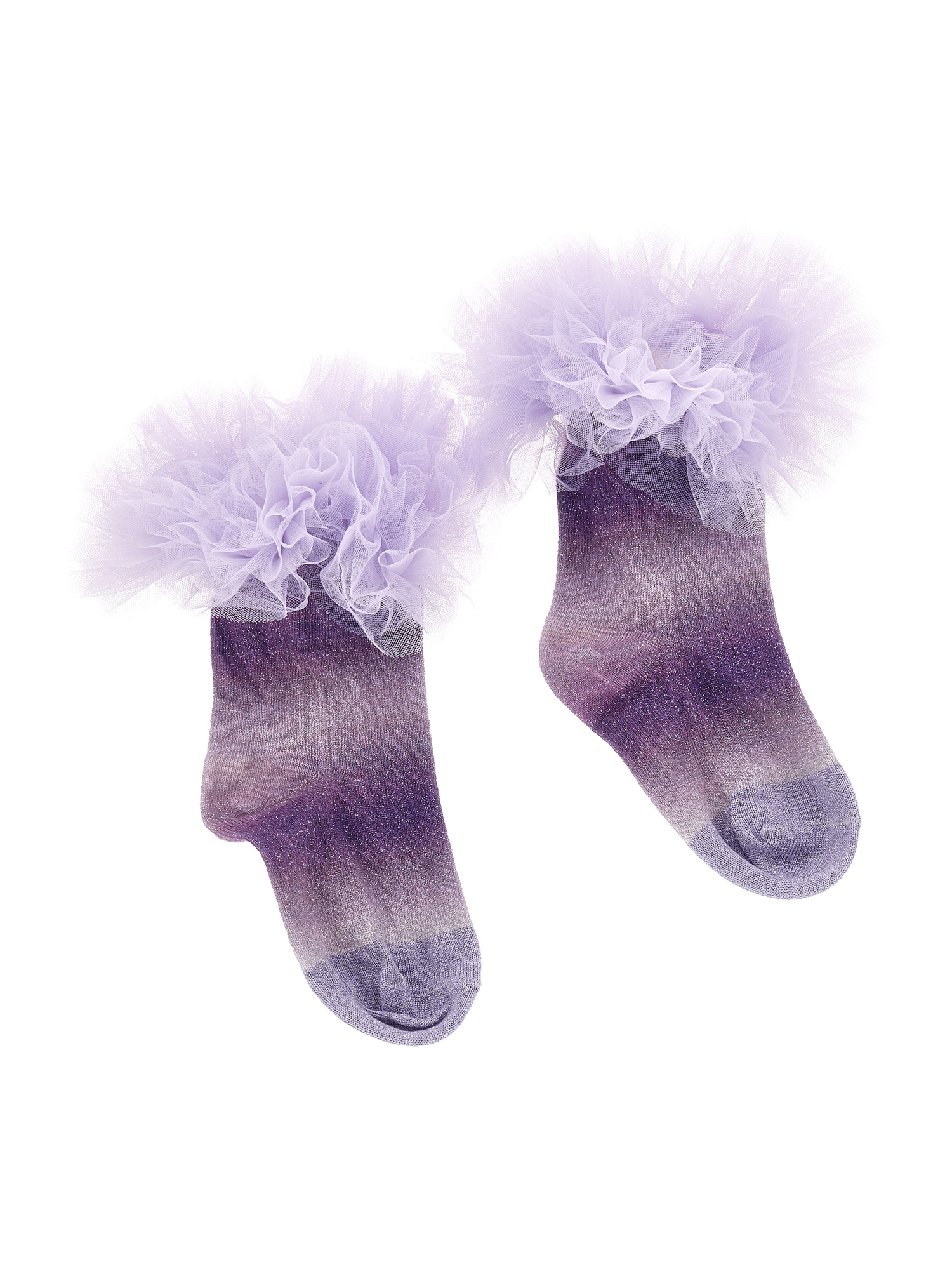 Monnalisa Frou Frou Socks In Cream + Wisteria