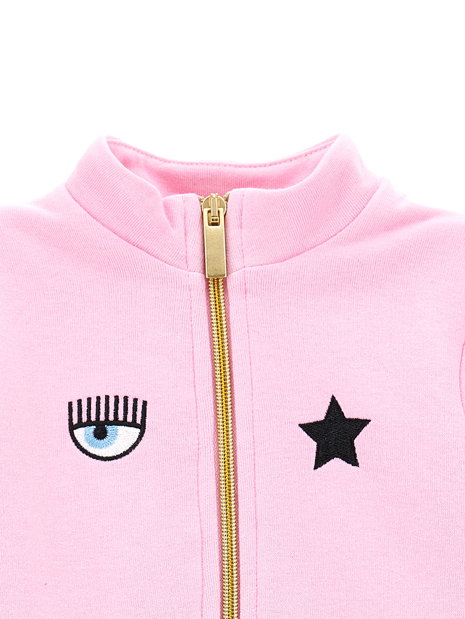 Shop Chiara Ferragni Cf Eyestar Zip-up Sweatshirt In Lilac Sachet