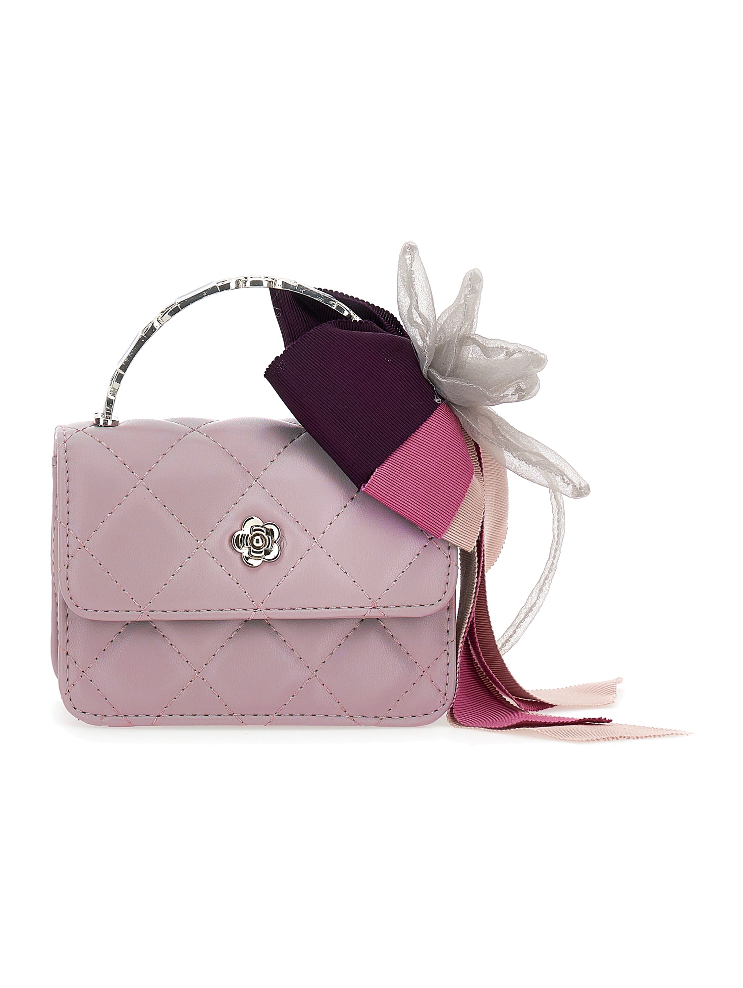 Monnalisa Coated Fabric Mini Bag In Cyclamen