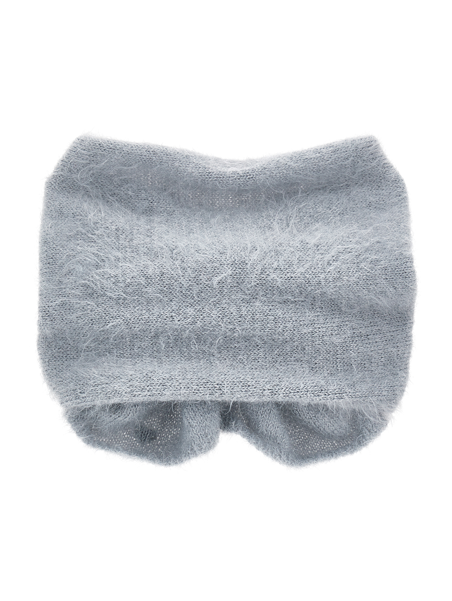 Shop Monnalisa Lurex Knit Collar In Pearl Grey