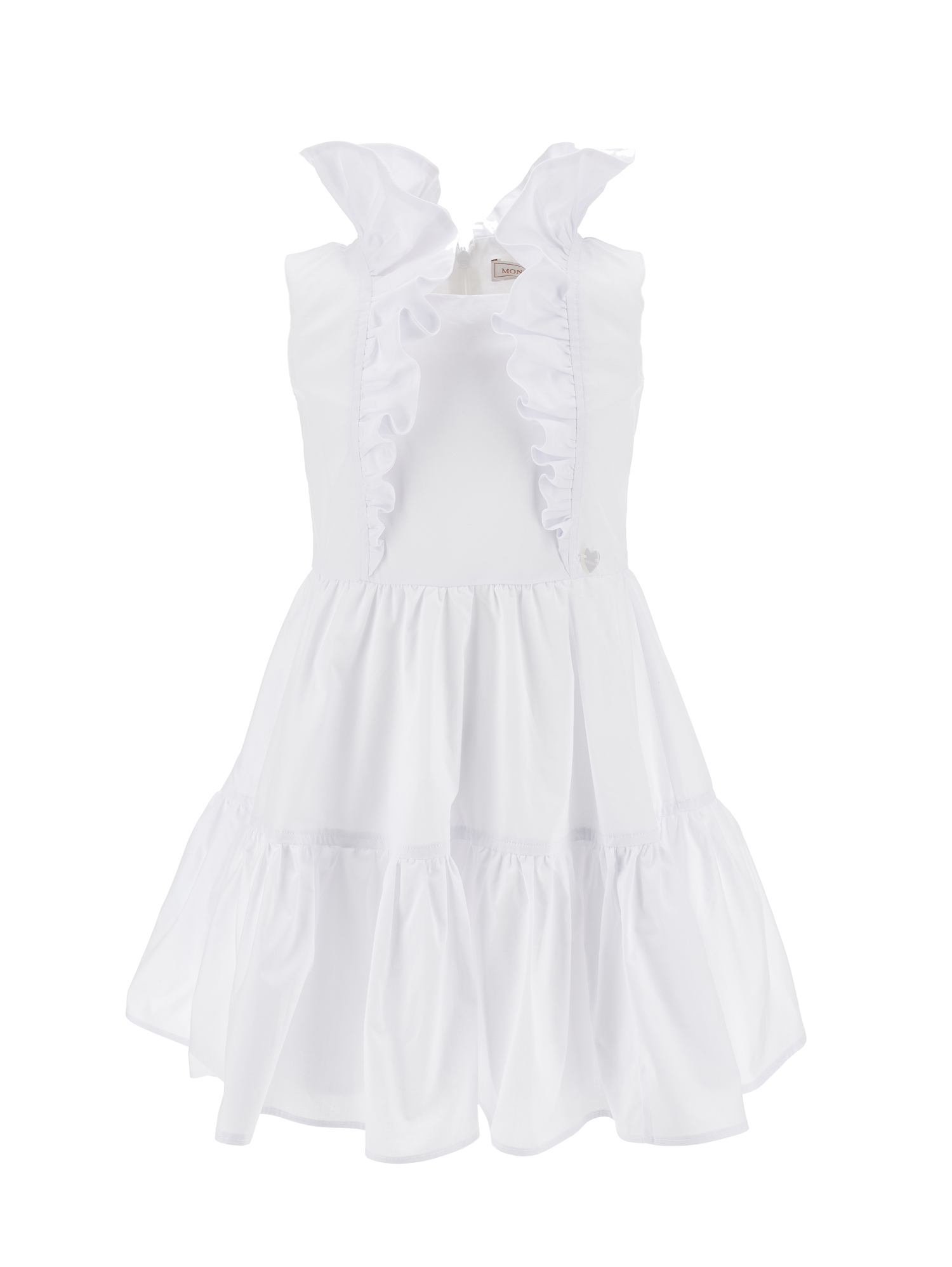 Monnalisa Babies'   Poplin Dress With Trim In White