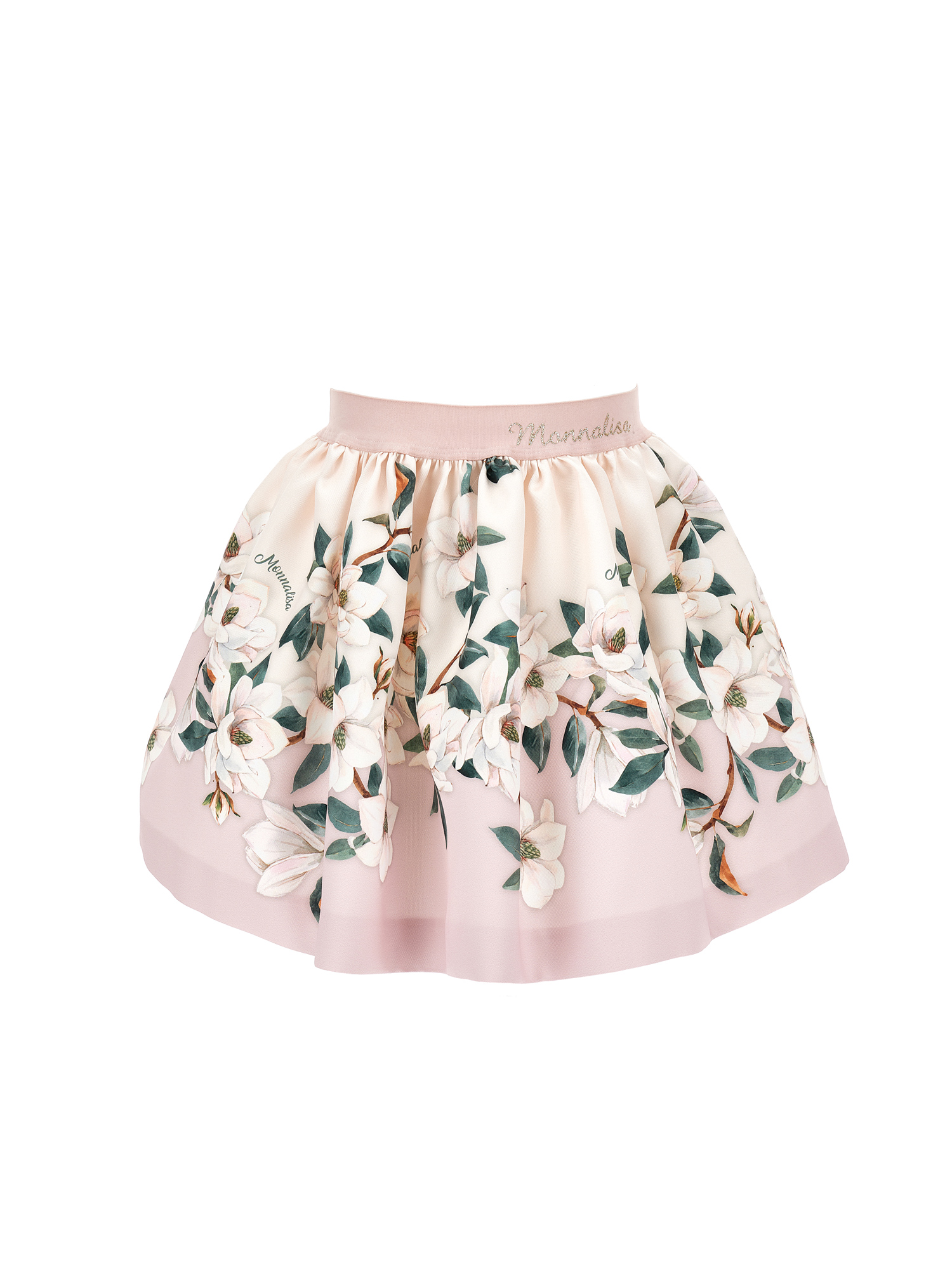 Monnalisa Babies'   Mikado Magnolia Skirt In Cream + Purple