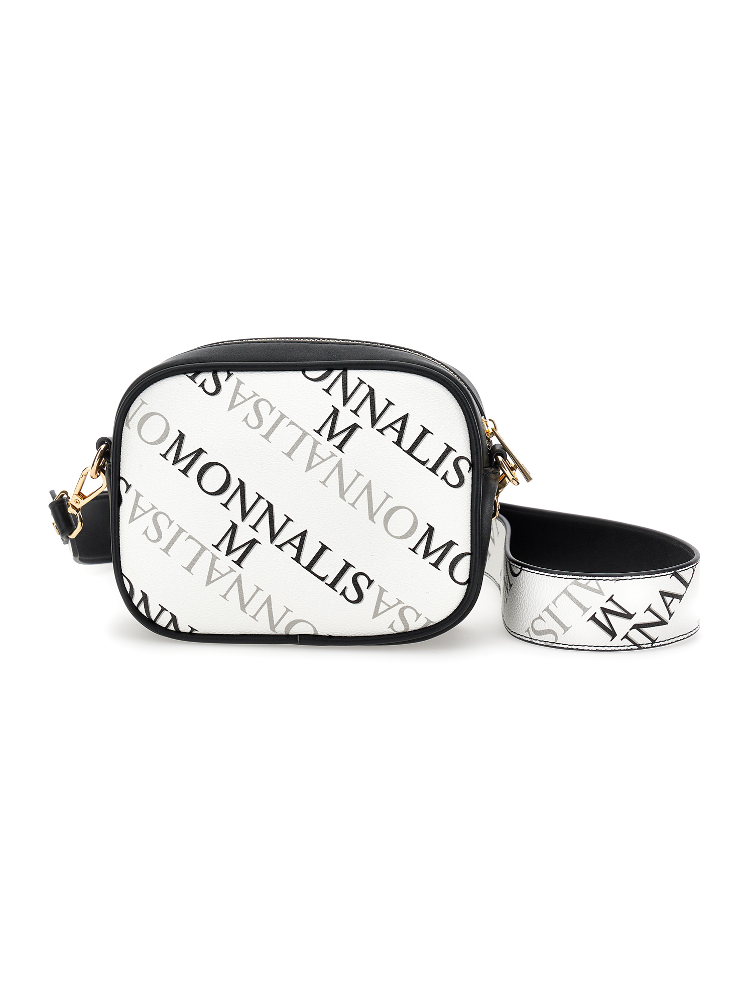 Monnalisa Kids'   Printed Leather Bag In Black