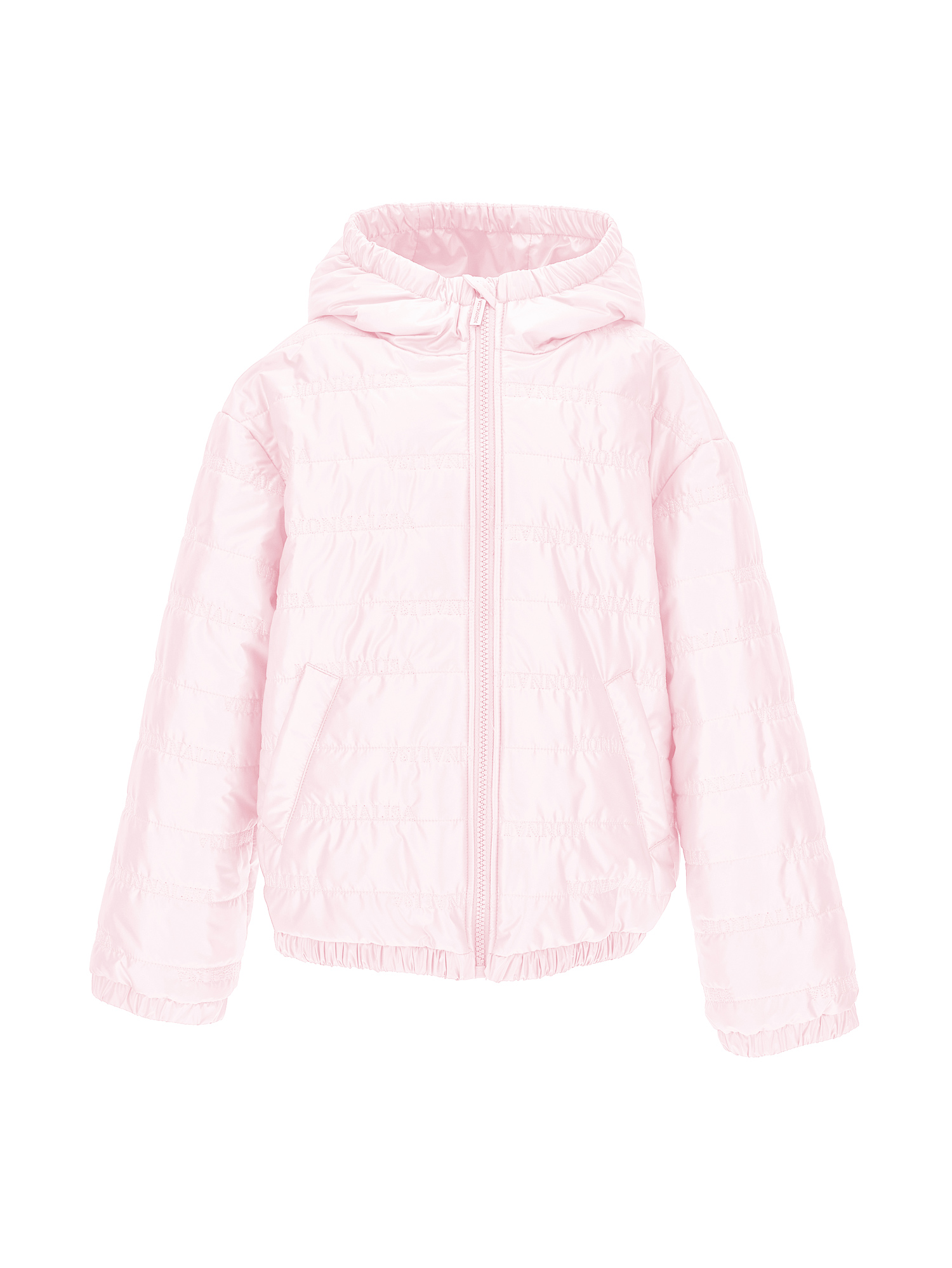 Monnalisa Quilted Extralight Jacket In Dusty Pink Rose