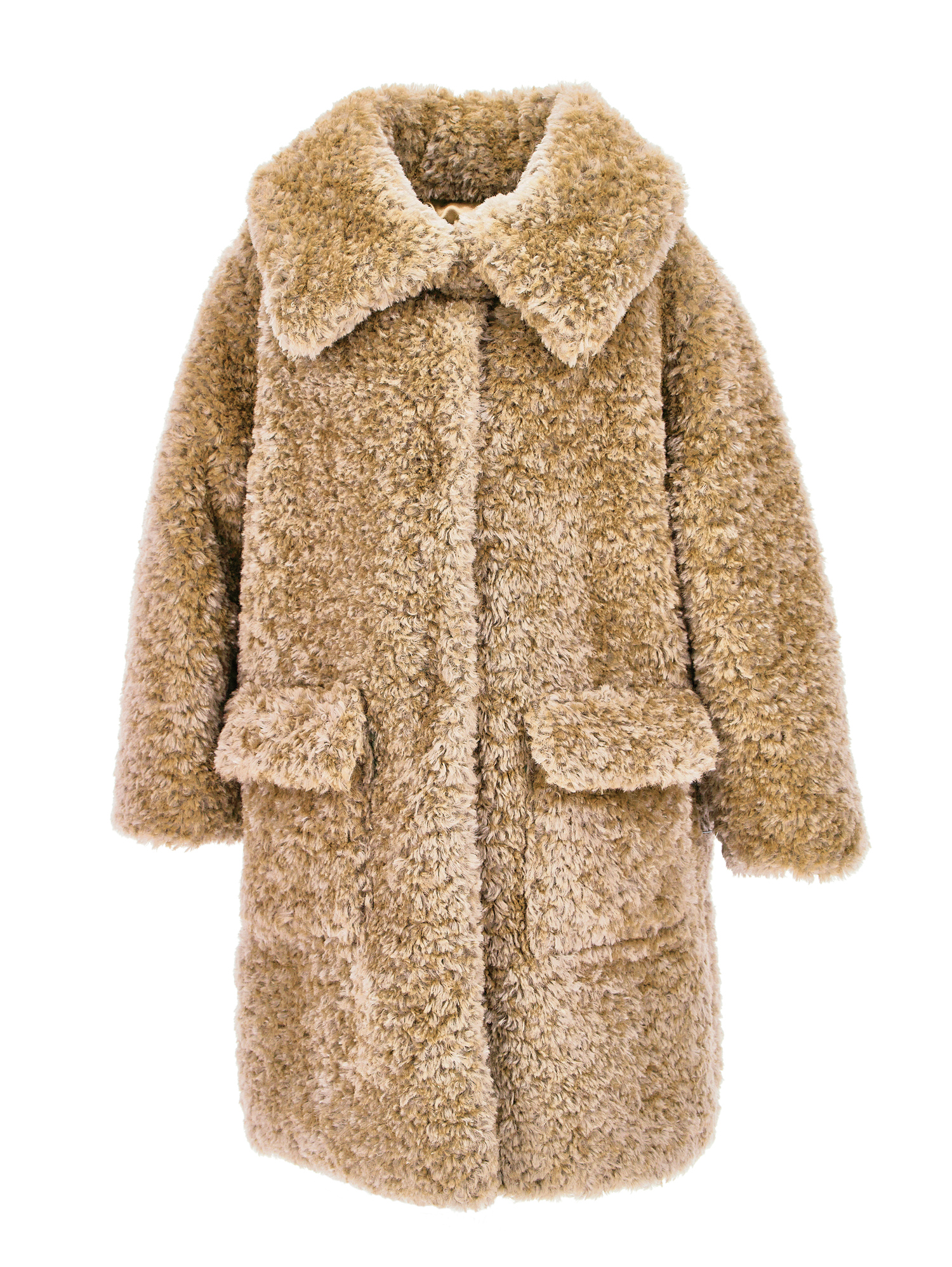 Monnalisa Plush Coat In Beige
