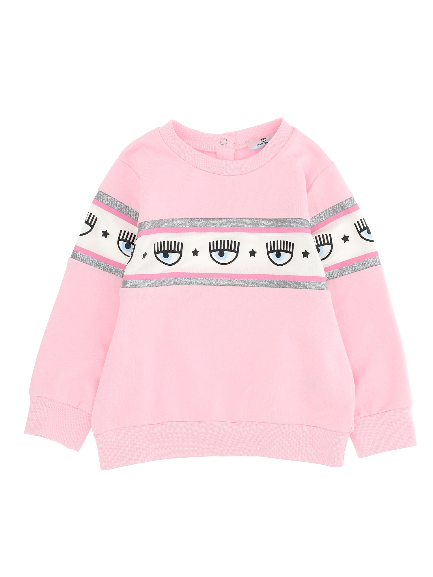 Chiara Ferragni Kids' Logomania Print Cotton Sweatshirt In Rosa Fairy Tale