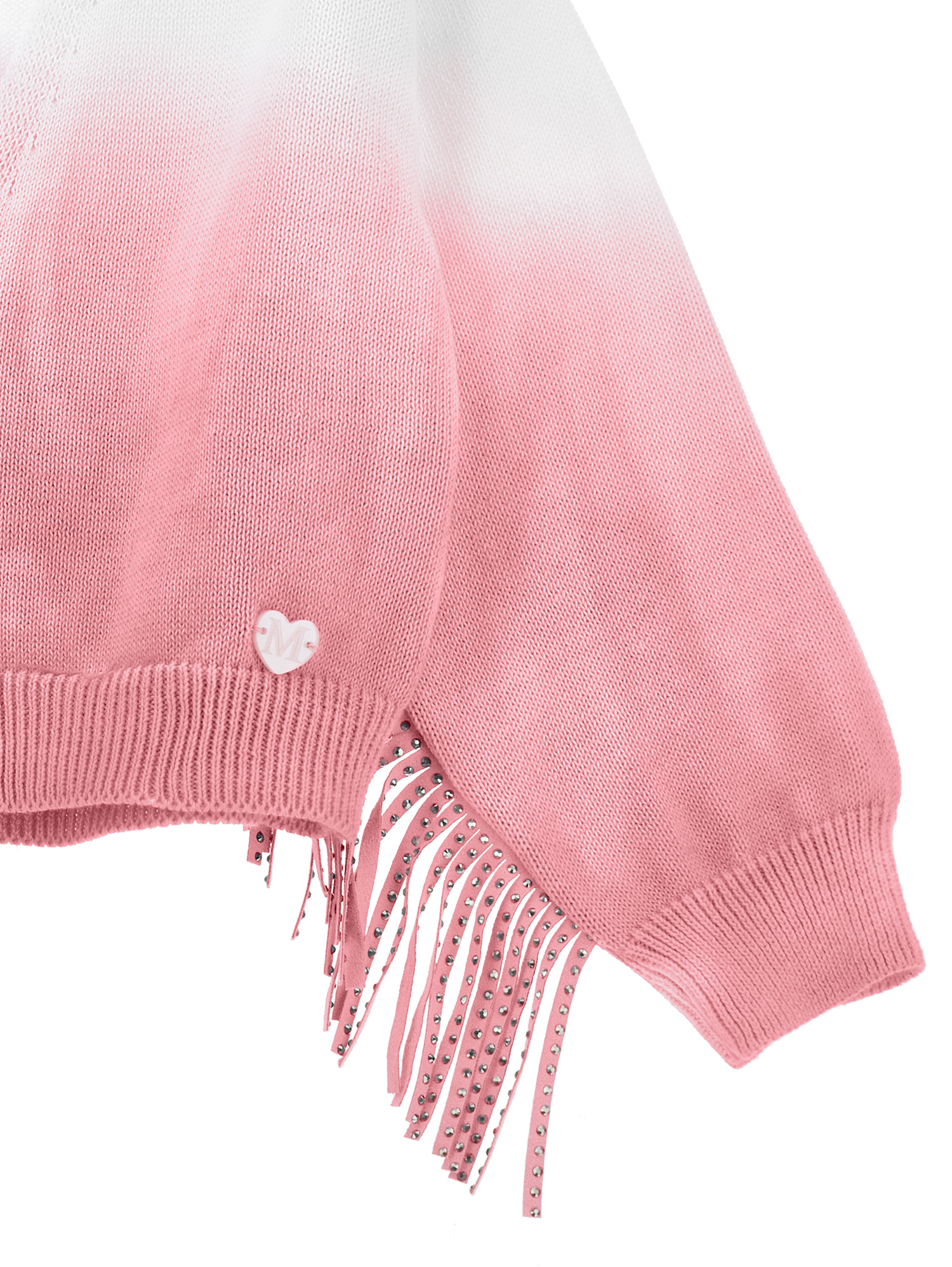 Monnalisa Shaded Cotton Cardigan In Rosa Fairy Tale