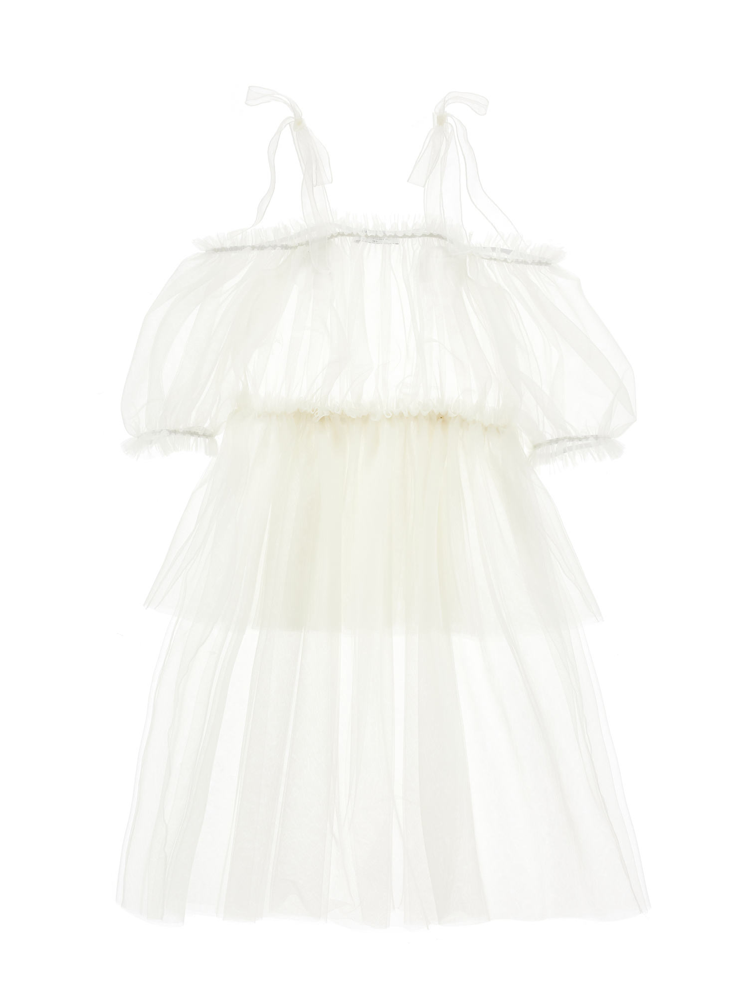 Philosophy Di Lorenzo Serafini Philosophy Kids  Tulle Dress For Girls With Romantic Details In Neutral