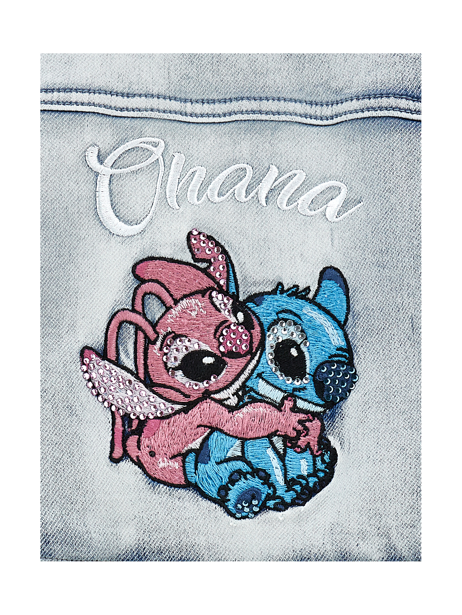 Monnalisa Stitch Rhinestone And Fur Jacket