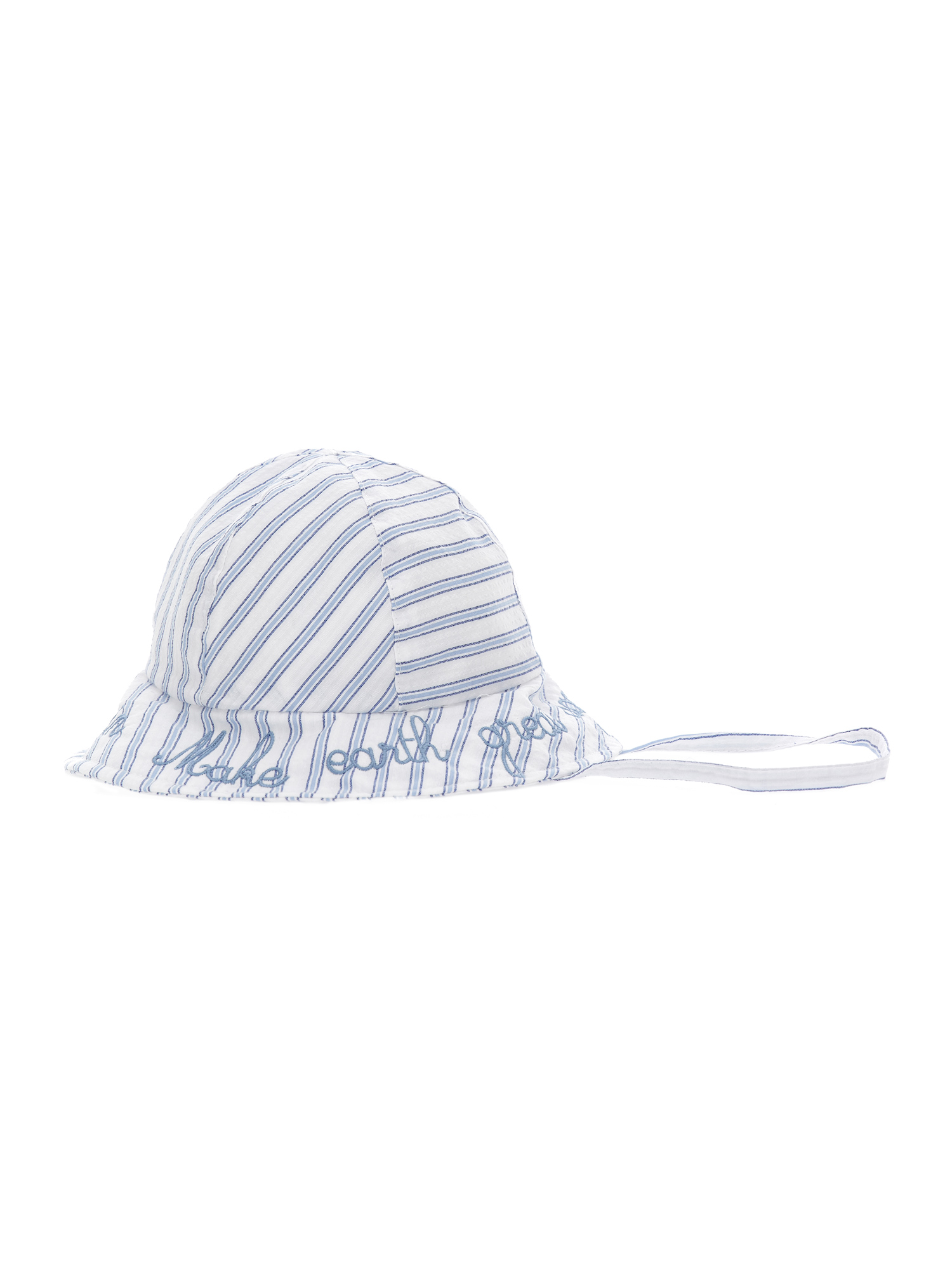 Shop Monnalisa Striped Fisherman Hat In White