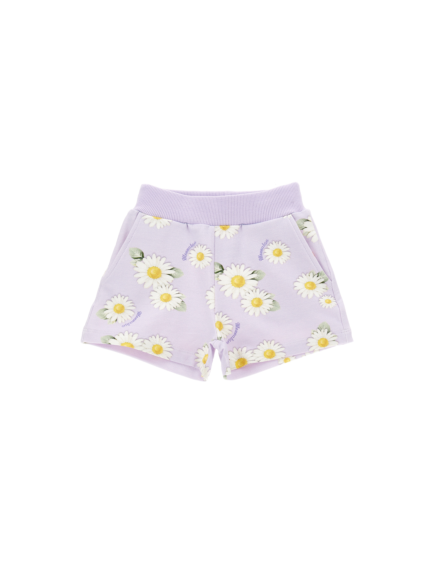 Monnalisa Daisy Fleece Shorts In Wisteria