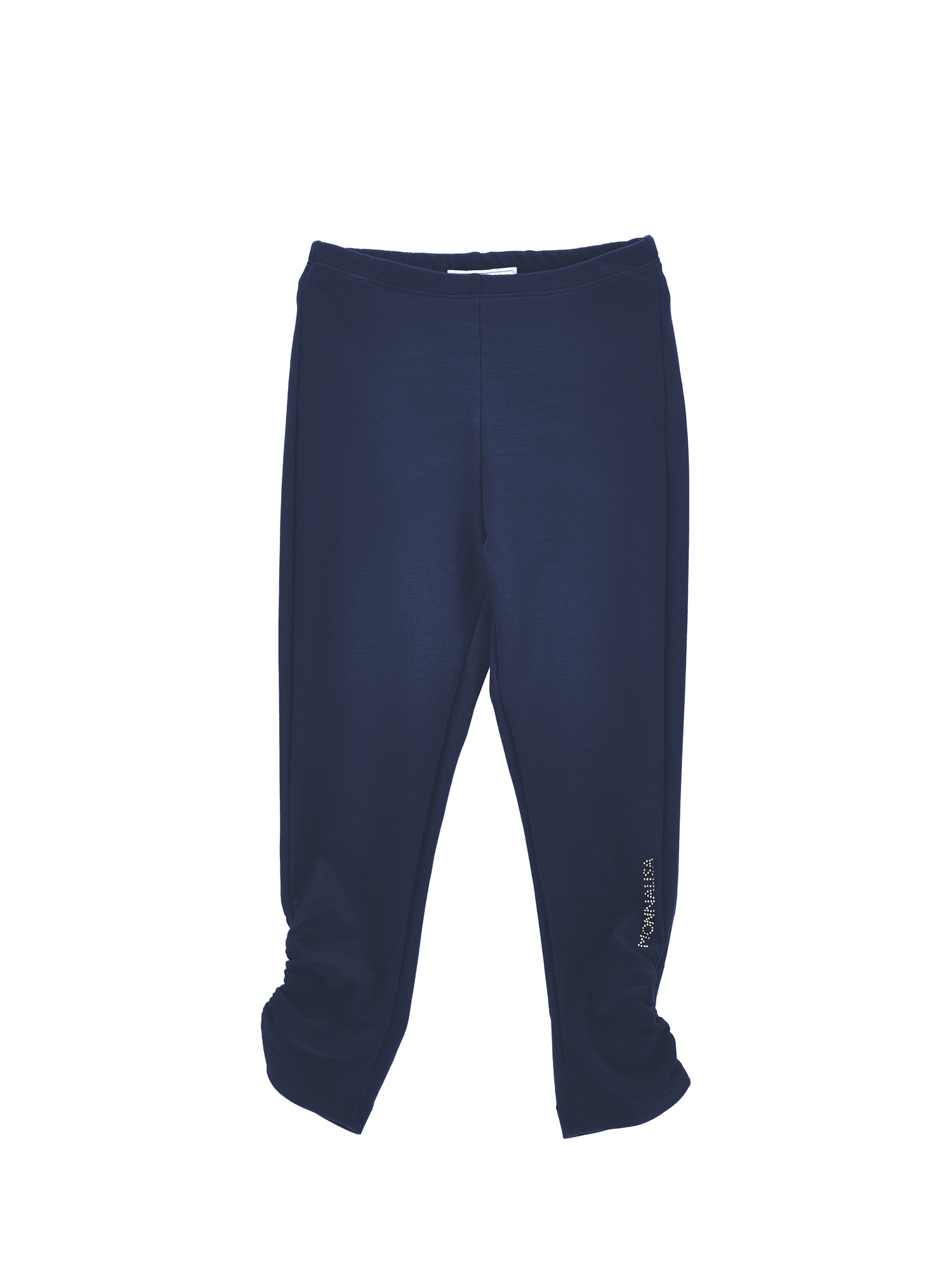 Monnalisa Ruched Milano Stitch Leggings In Dark Blue