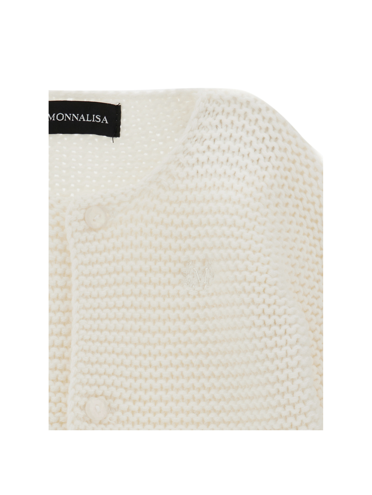 Monnalisa Knitted Cardigan In Cream