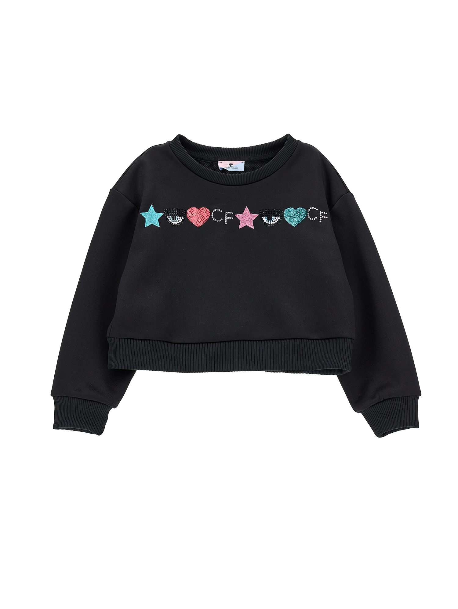 Chiara Ferragni Kids'   Sweatshirt With Cf Embroidery In Black