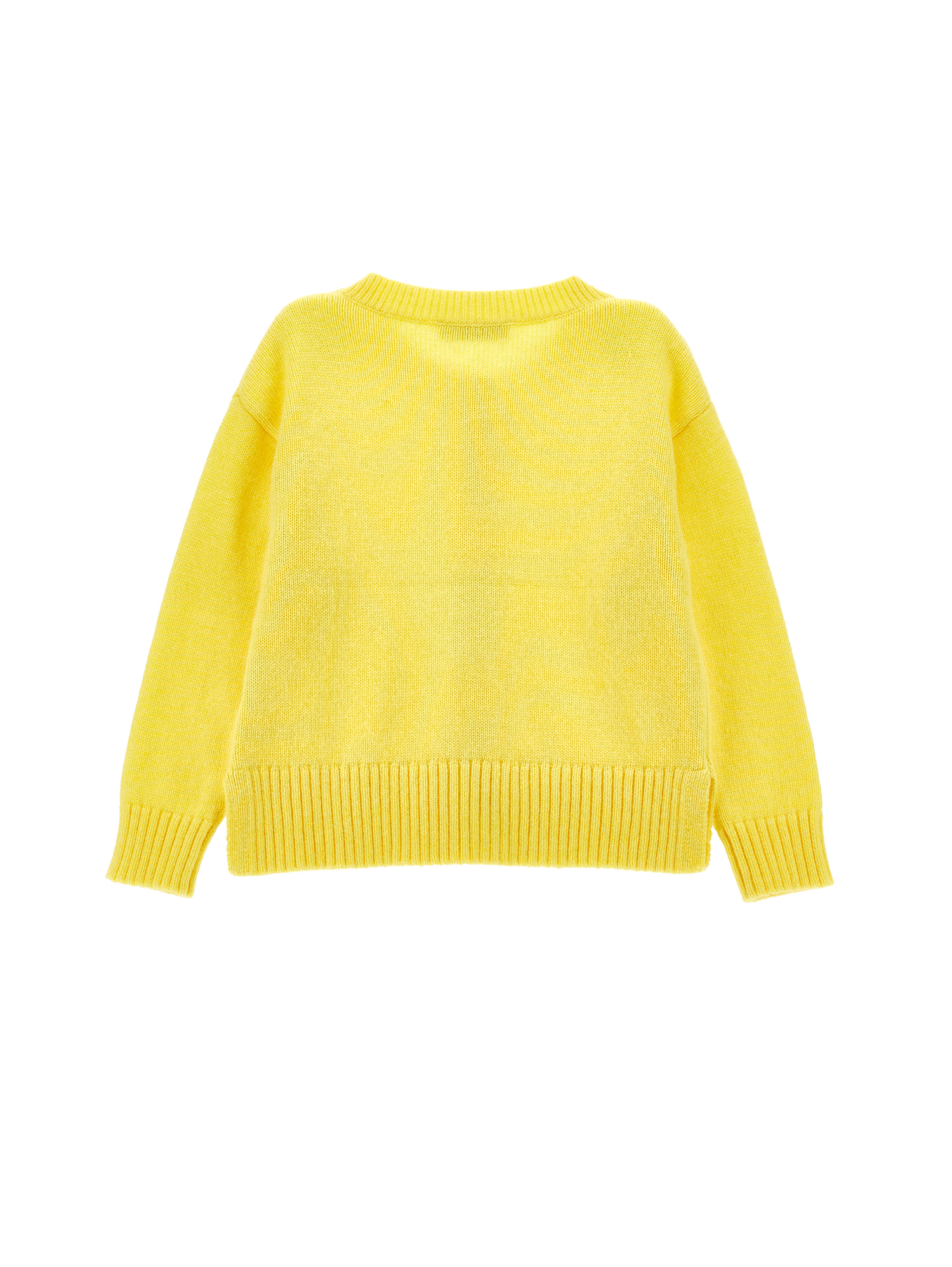 Monnalisa Soft Knit Cardigan In Light Yellow