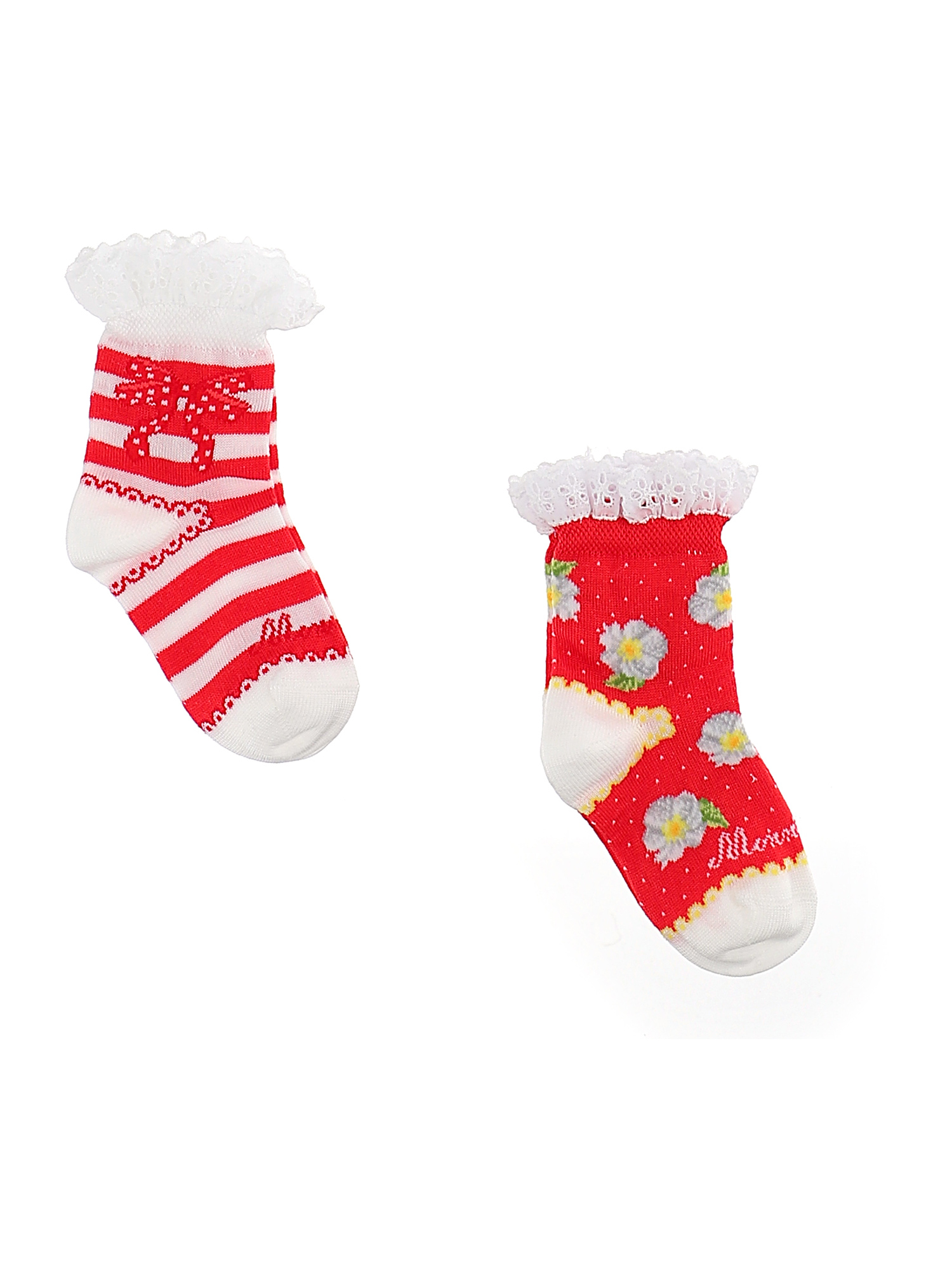 Monnalisa Kids'   Cotton Socks In Red