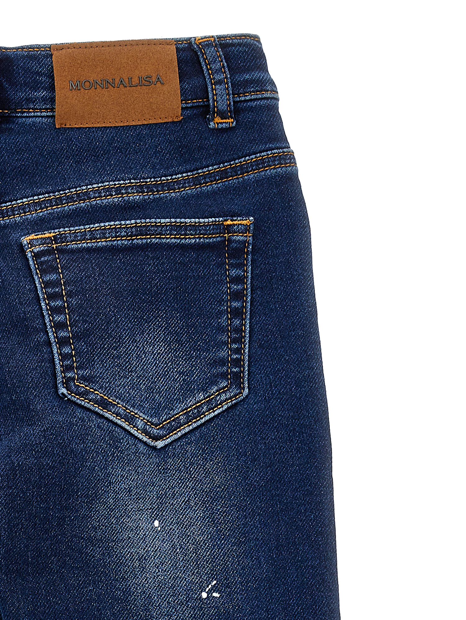 Shop Monnalisa Vintage-effect Denim Jeans In Blu Stone Denim