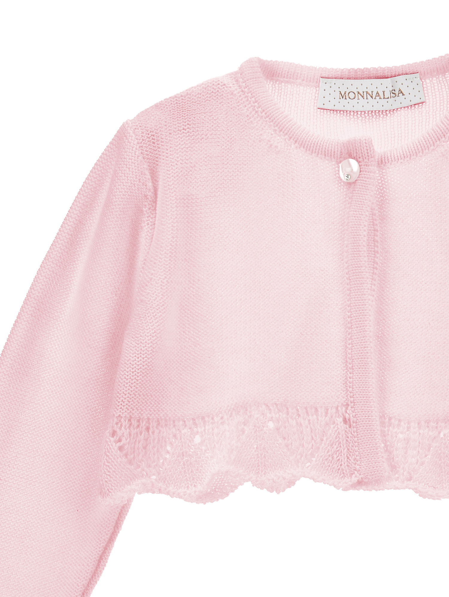 Monnalisa Cotton Cardigan In Rosa Fairy Tale