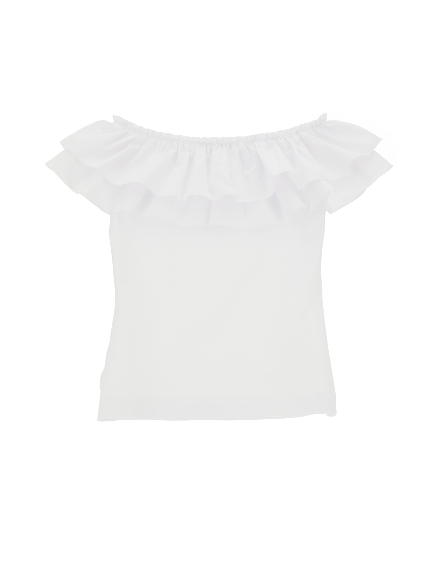 Monnalisa Jersey T-shirt With Maxi Trim In White