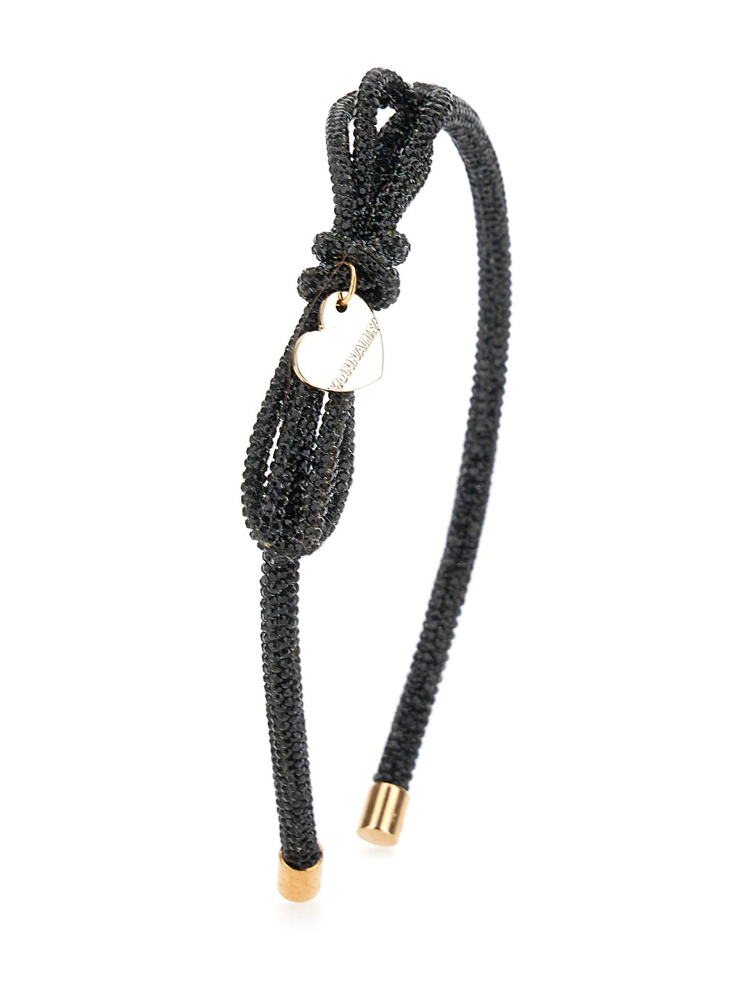 Monnalisa Rhinestone Knit Headband In Black