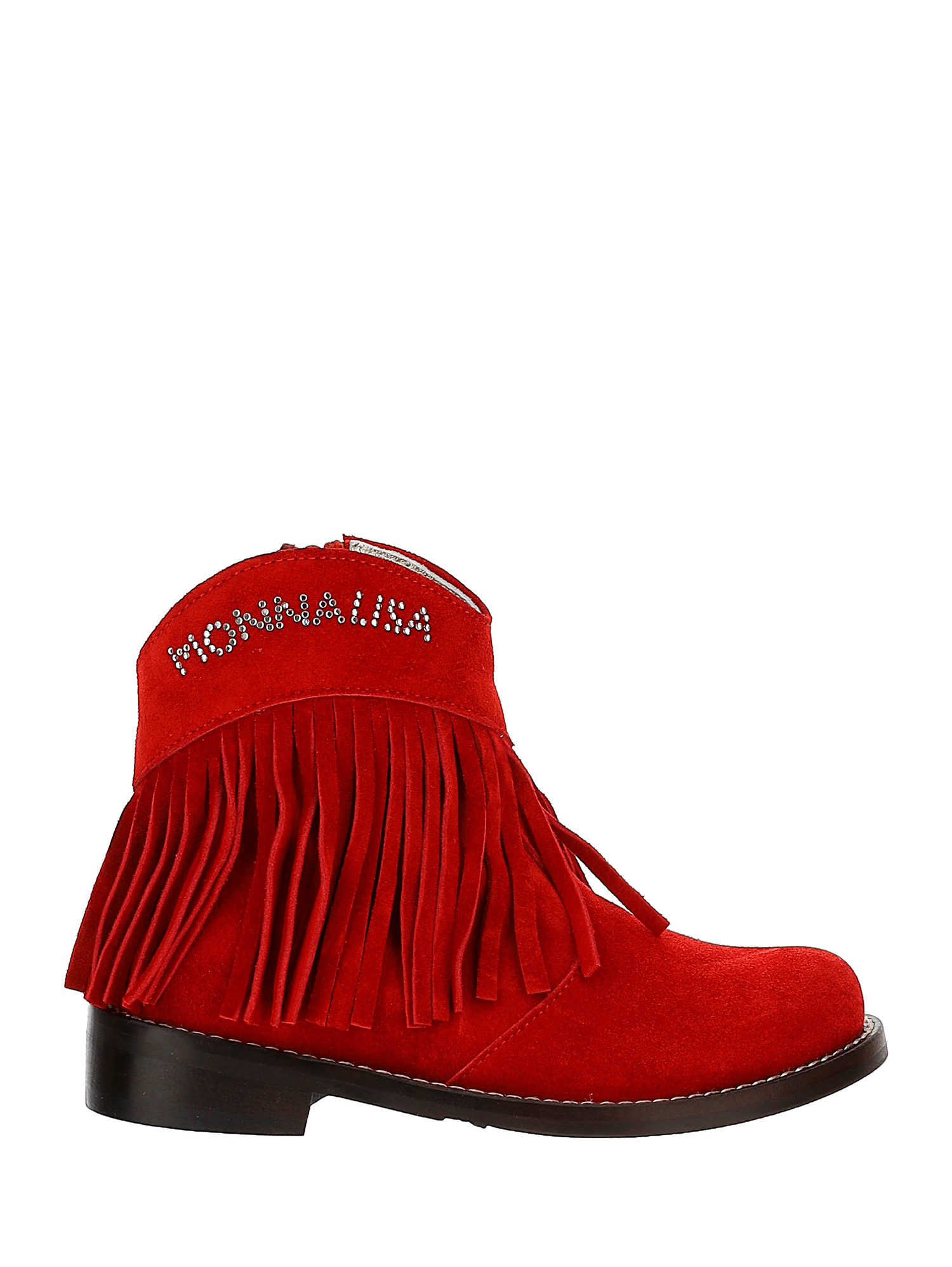 Monnalisa Bambina Scarpe Stivali Stivaletti Texano camoscio frange 