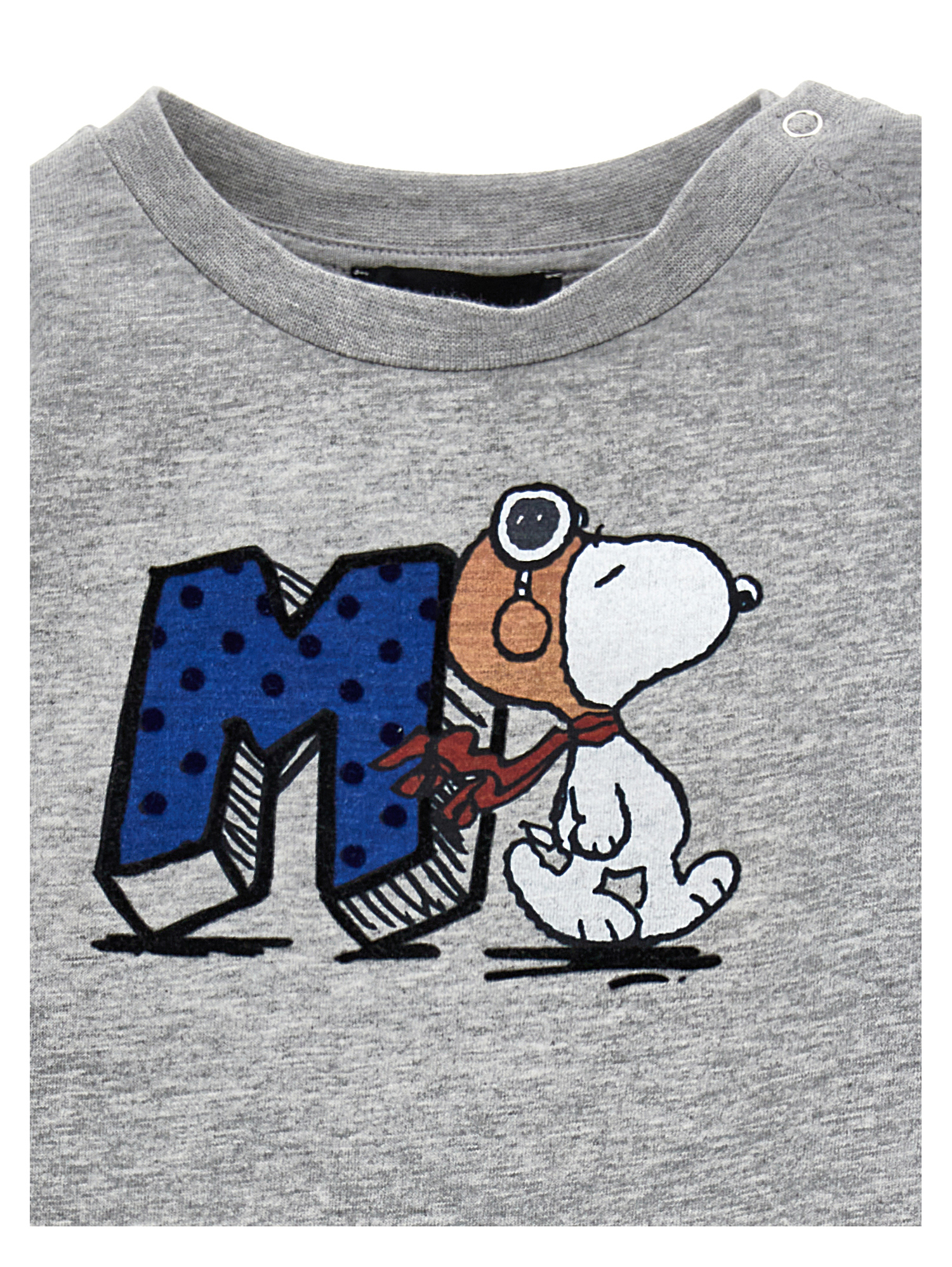 Monnalisa Snoopy Crewneck T-shirt In Grey
