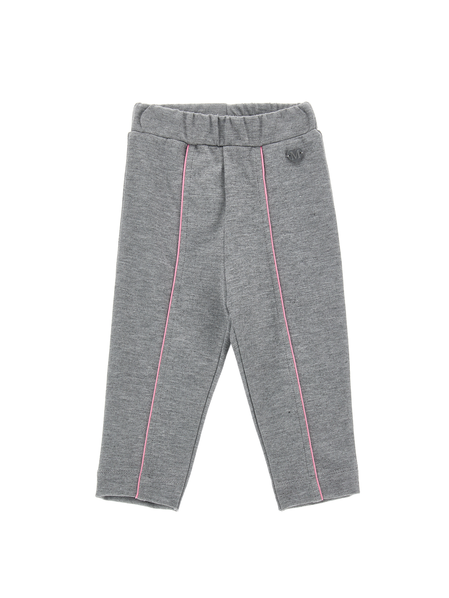 Monnalisa Milano Stitch Leggings In Grey + Pink