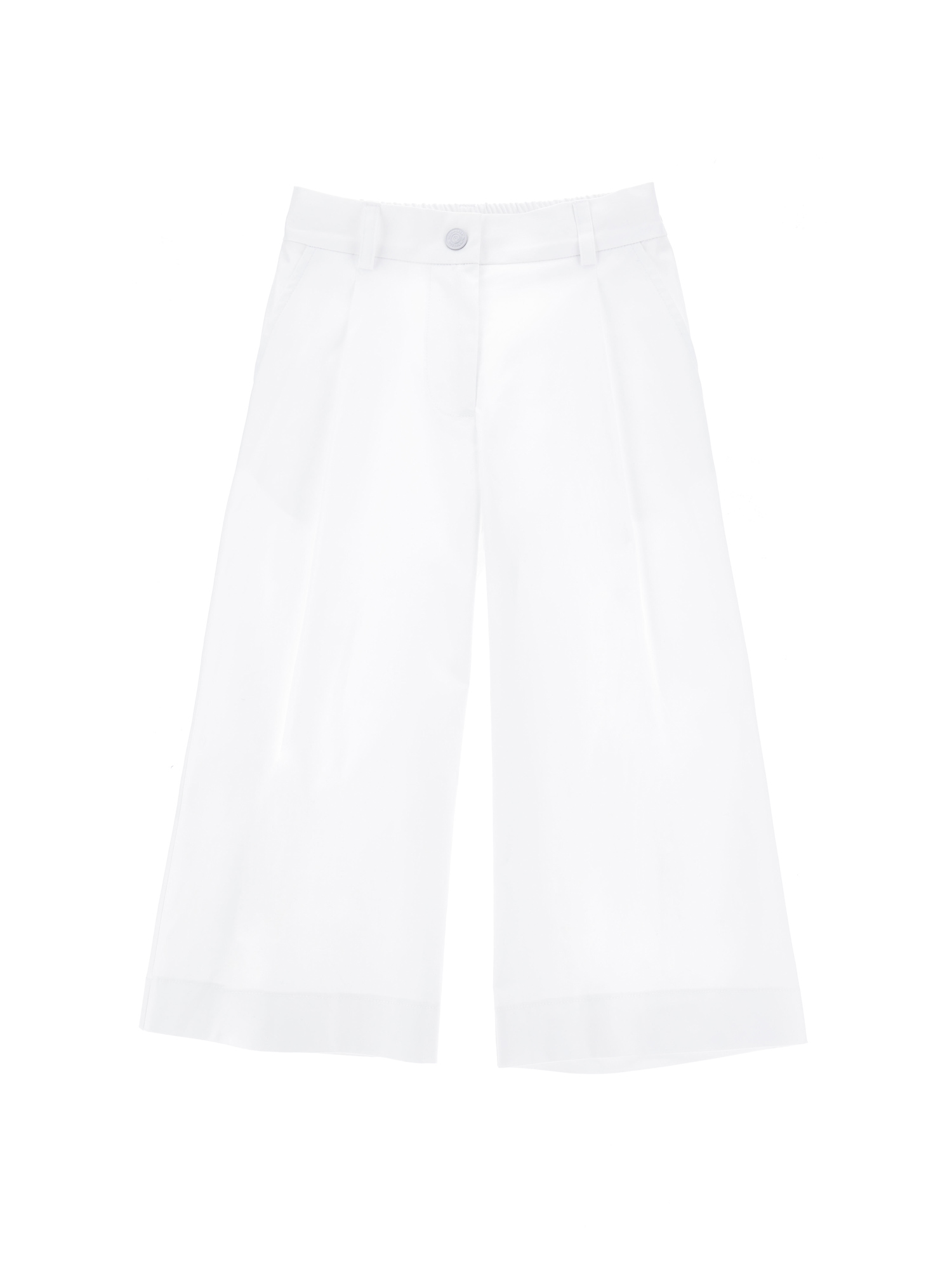 Monnalisa Kids'   Cropped Gabardine Trousers In White