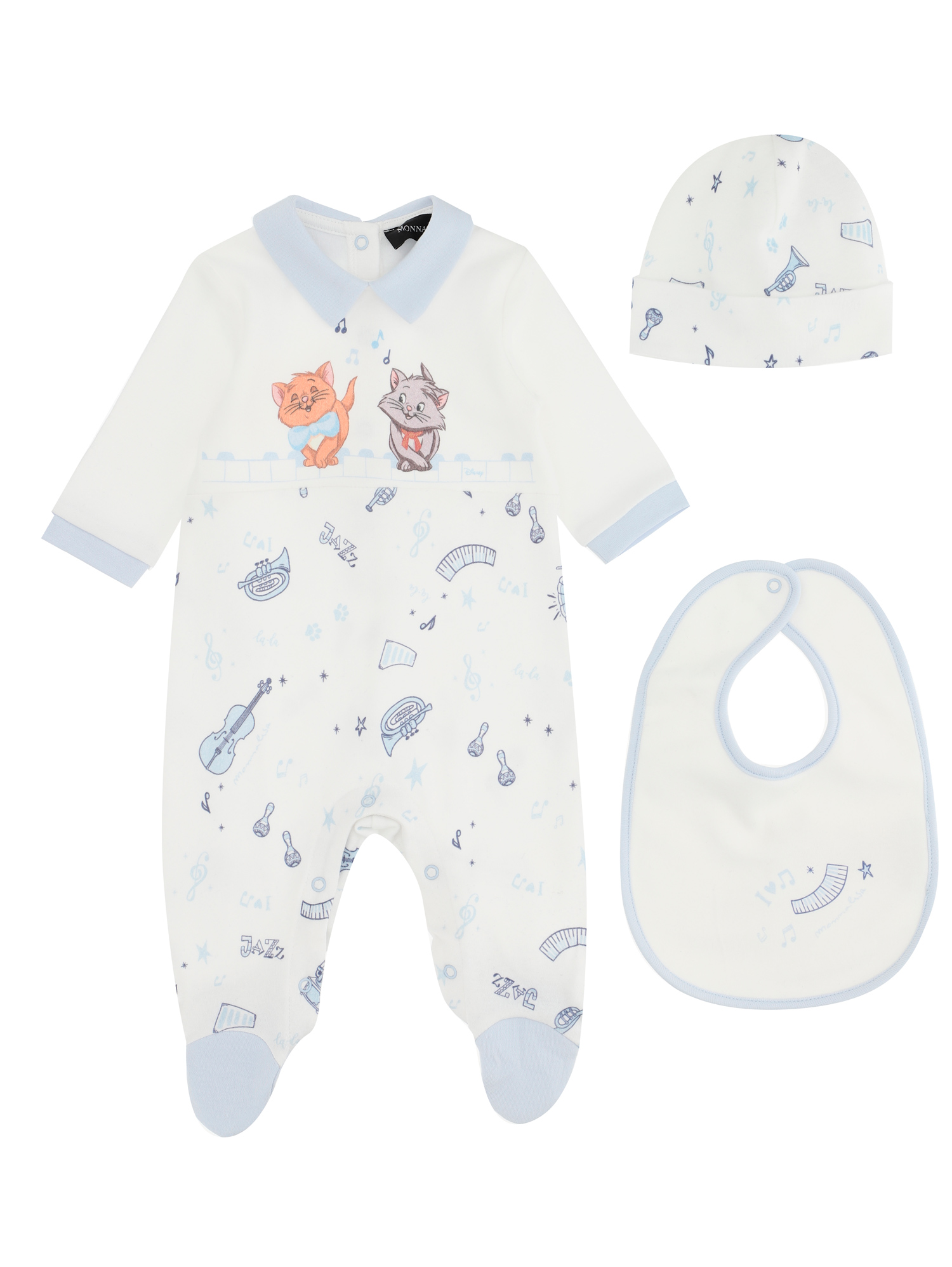 Monnalisa Completo neonato, tre pezzi Aristogatti