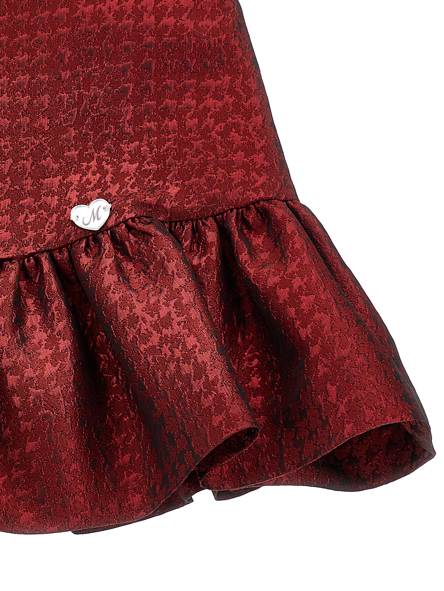 Monnalisa Houndstooth-pattern Mini Skirt In Ruby Red
