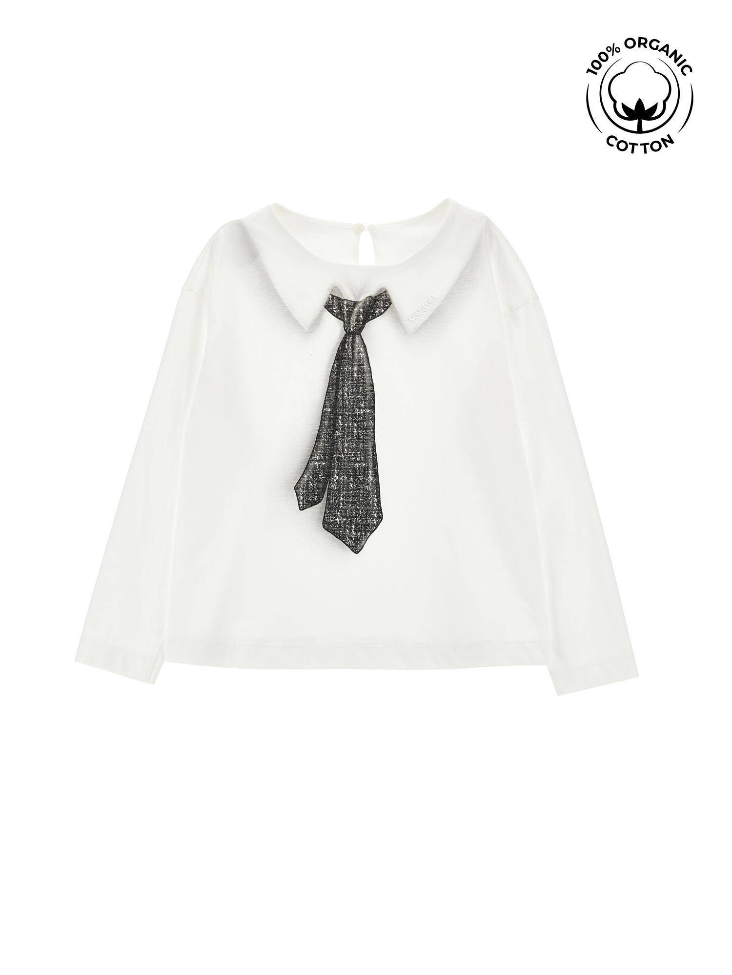 Monnalisa Blusa cotone organico black tie