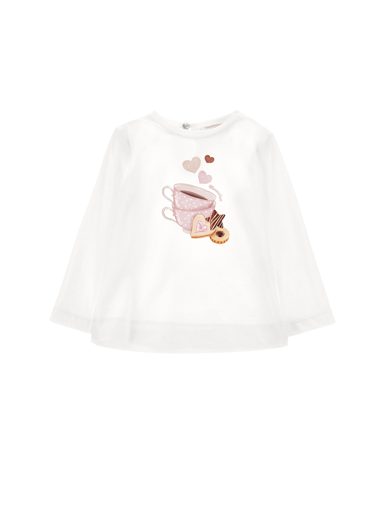 Monnalisa Babies'   Sweet Treats Print Jersey T-shirt In Cream