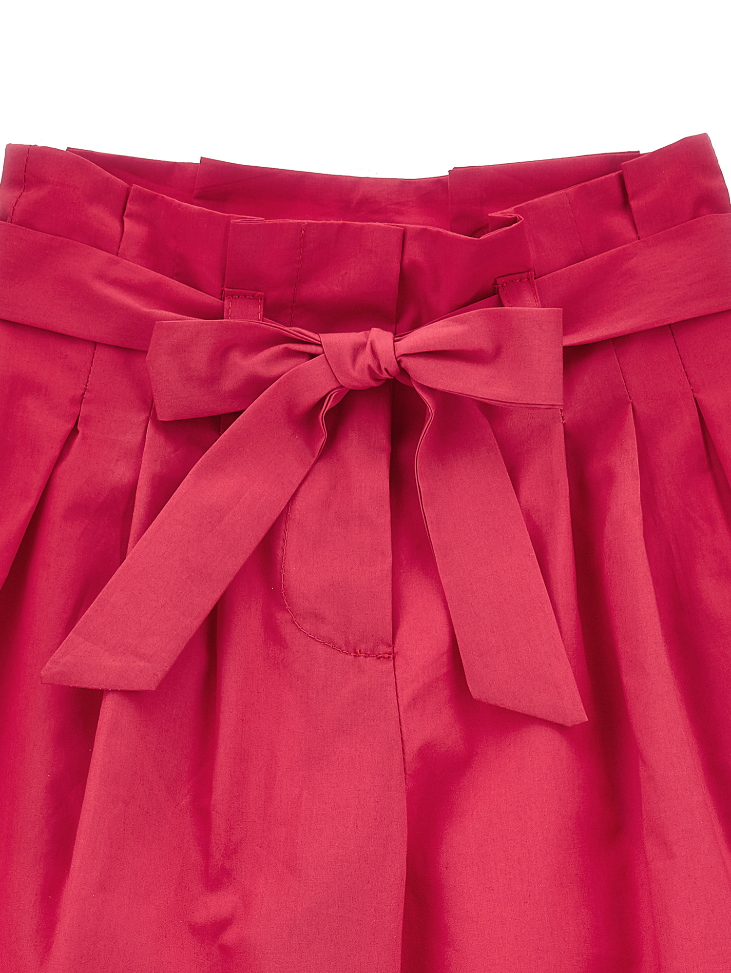 Monnalisa Solid Colour Cropped Trousers In Fuchsia