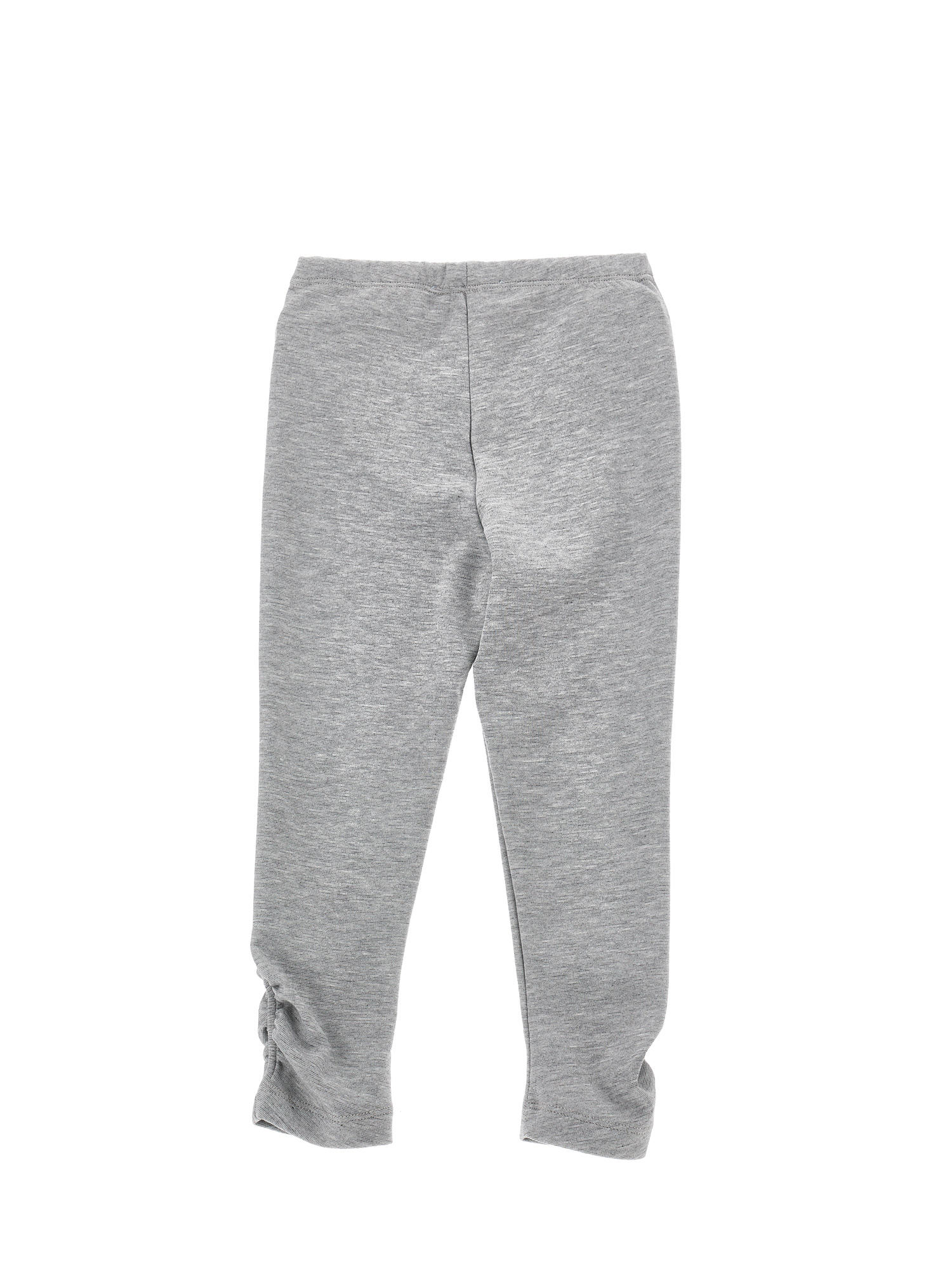 Monnalisa Ruched Milano Stitch Leggings In Light Grey Melange