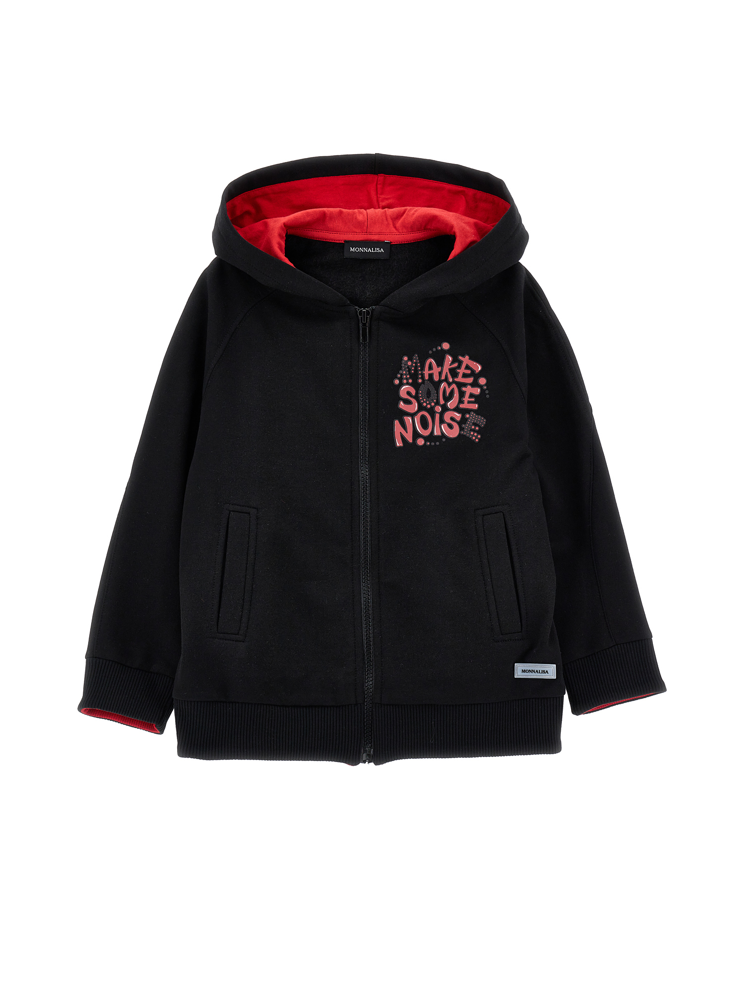 Monnalisa Two-tone Hoodie In Black