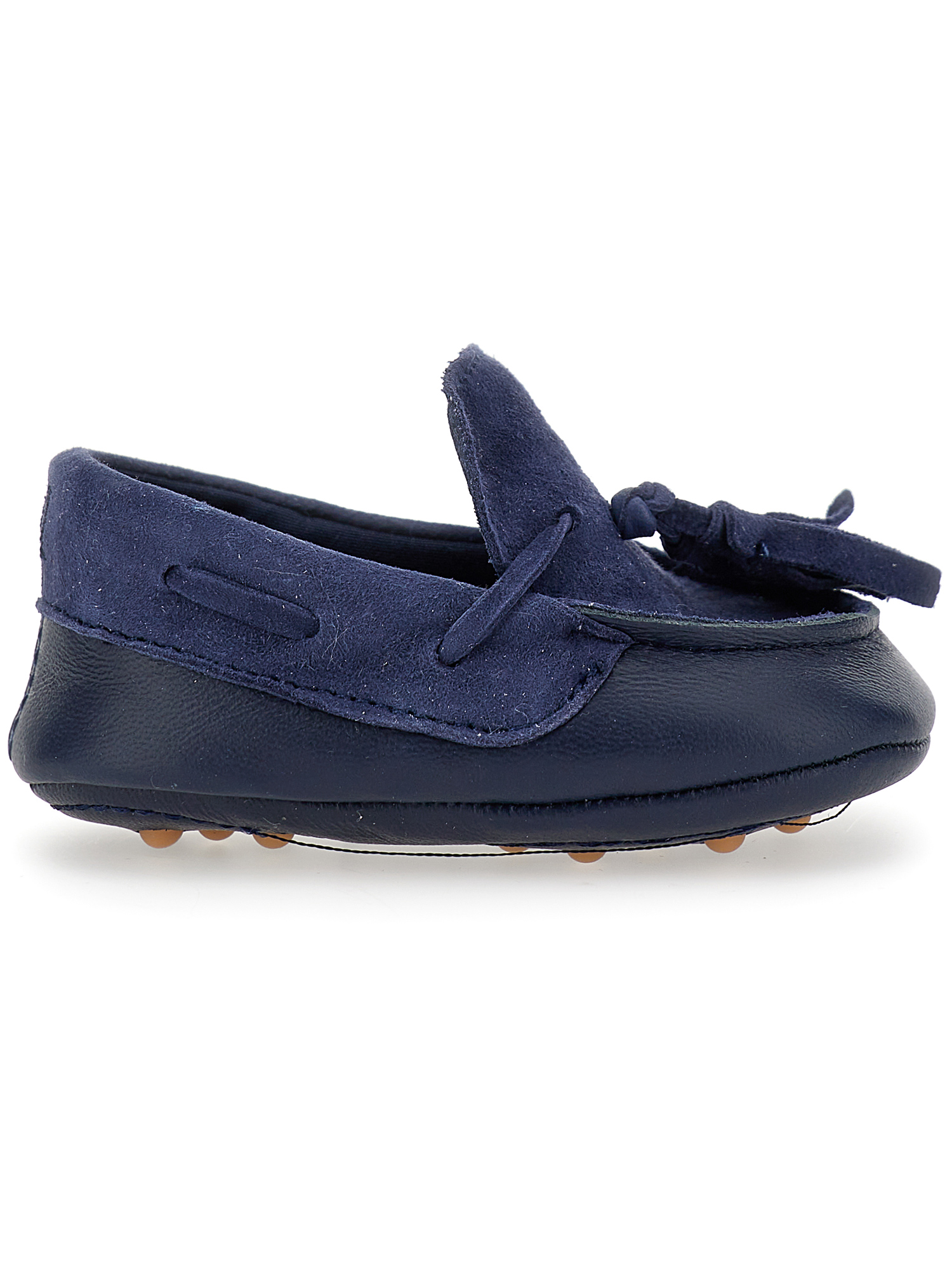 Monnalisa Kids' Coated Fabric Moccasin Shoes In Dark Blue