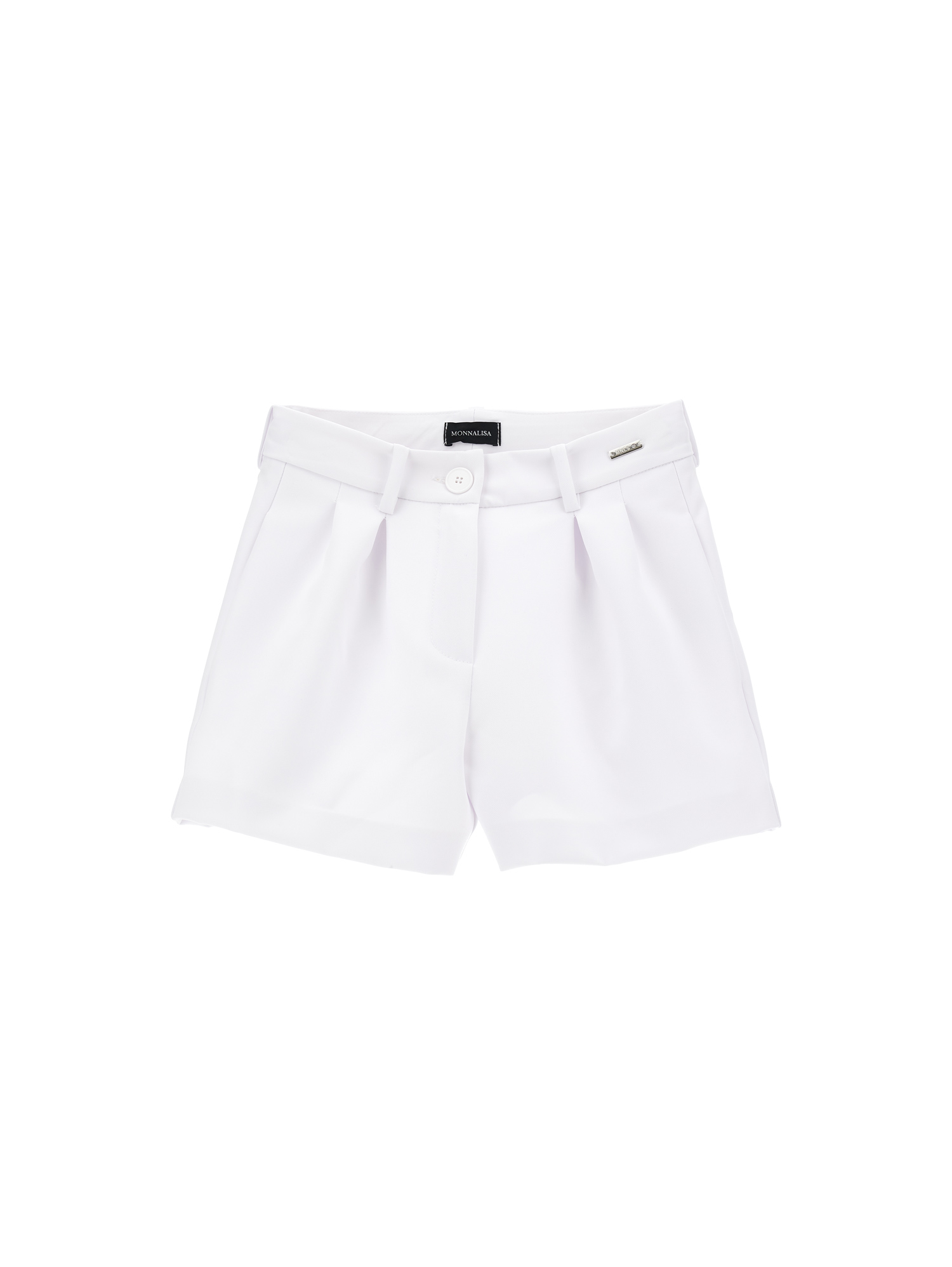 Monnalisa Crepe Shorts With Pleats In White