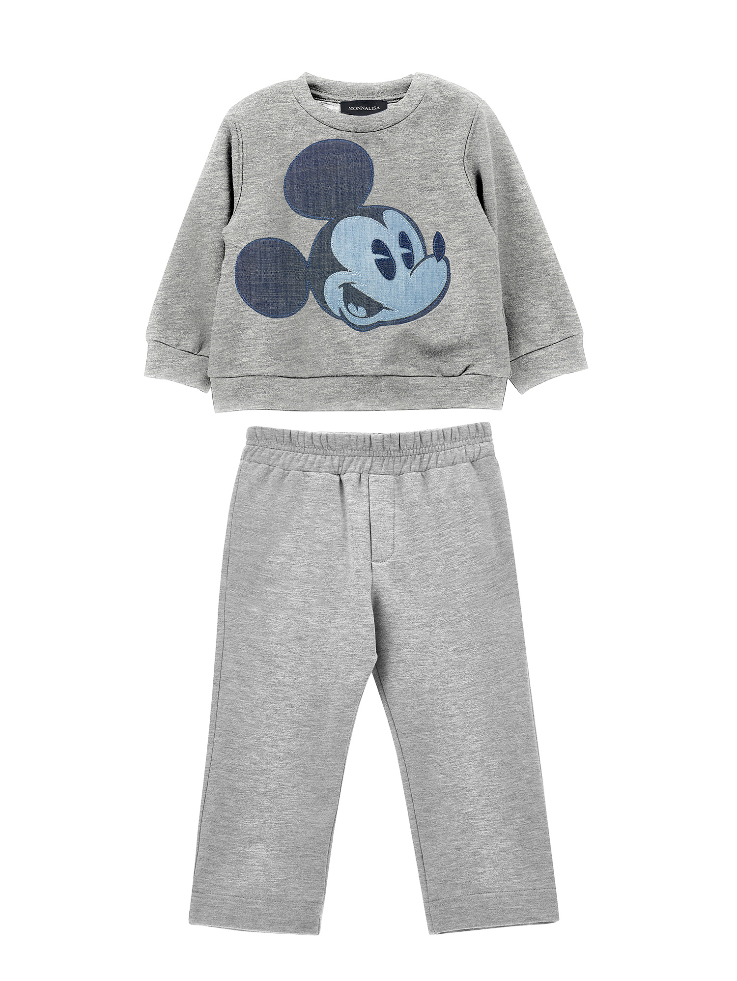 Monnalisa Mickey Mouse Sweatshirt And Joggers Set In Gray