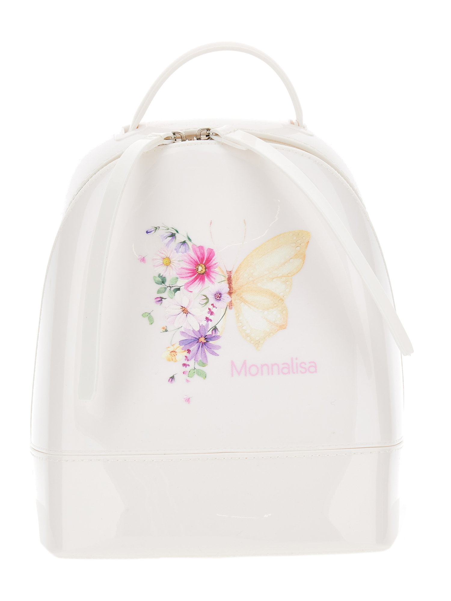 Monnalisa Floral Print Backpack In White