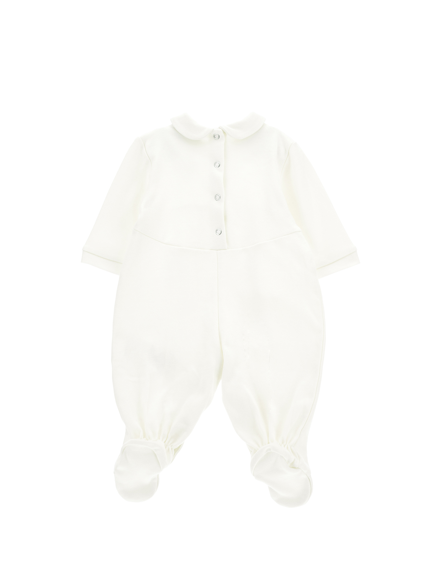 Shop Monnalisa Cotton Butterfly Baby Girl Playsuit In Cream