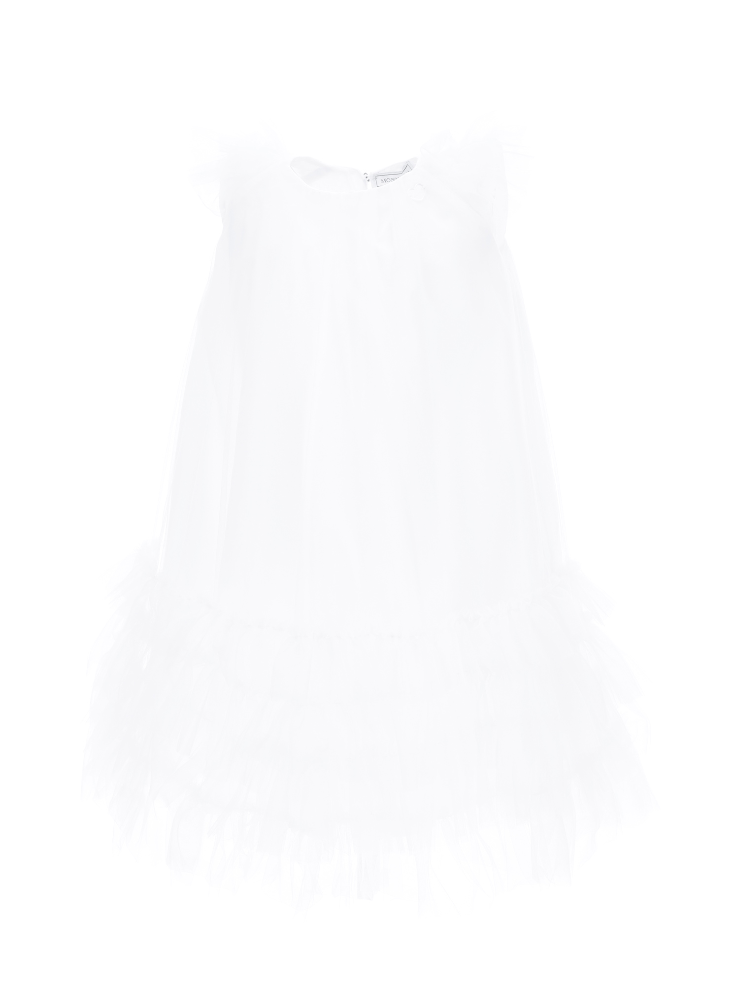 Monnalisa Kids'   Tulle Dress With Small Ruffles In White