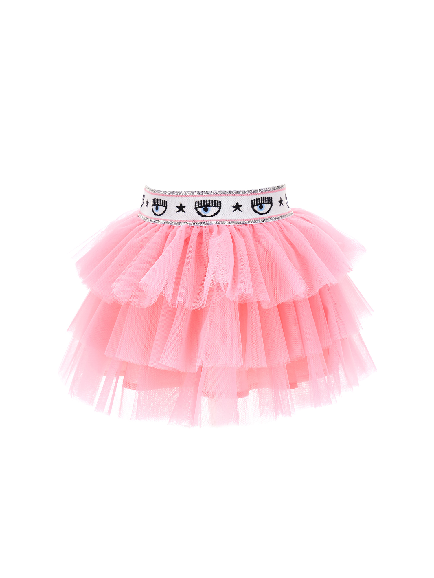 Chiara Ferragni Maxilogomania Tulle Skirt In Sachet Pink