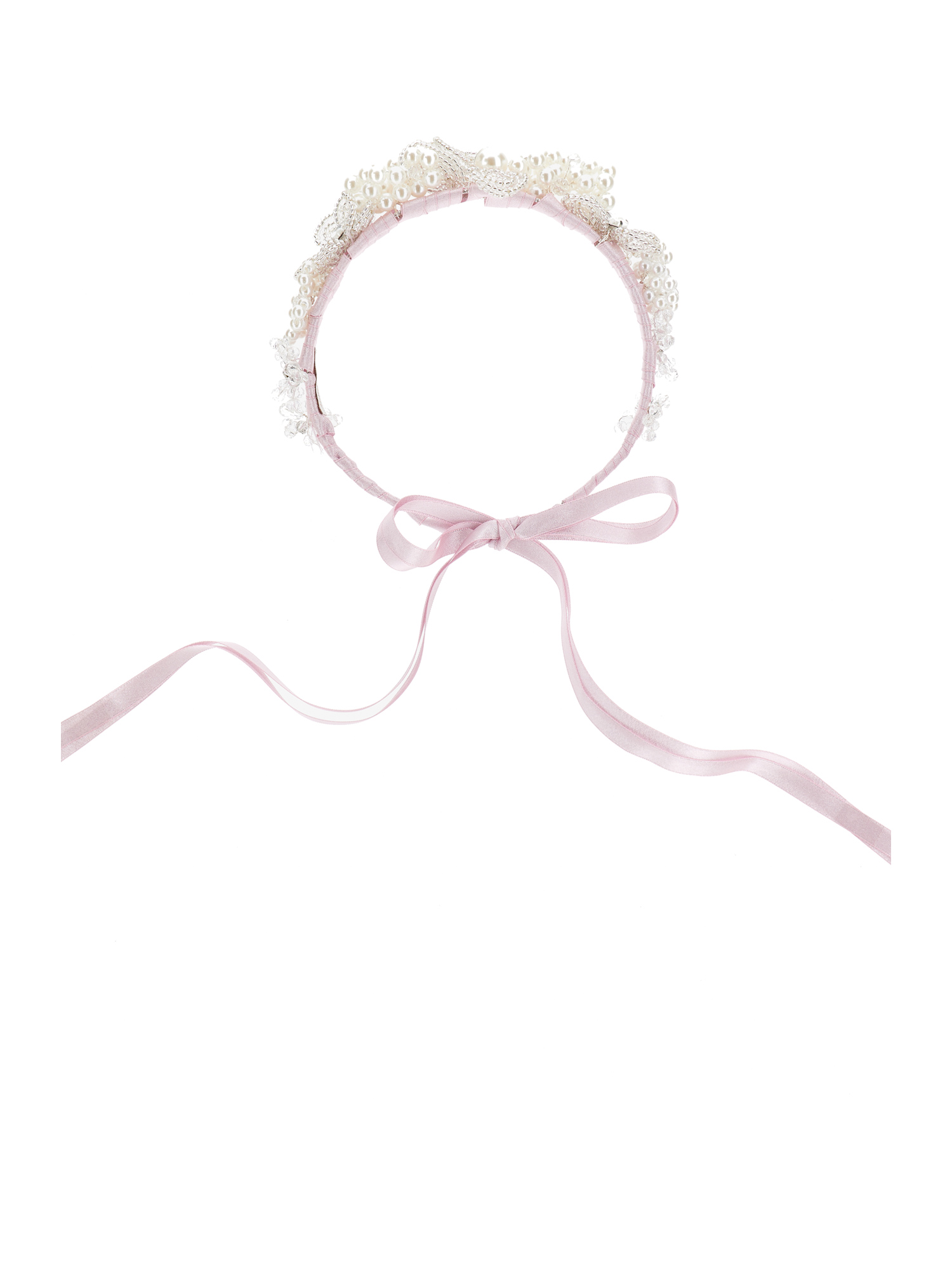Monnalisa Lurex Headband In Light Pink